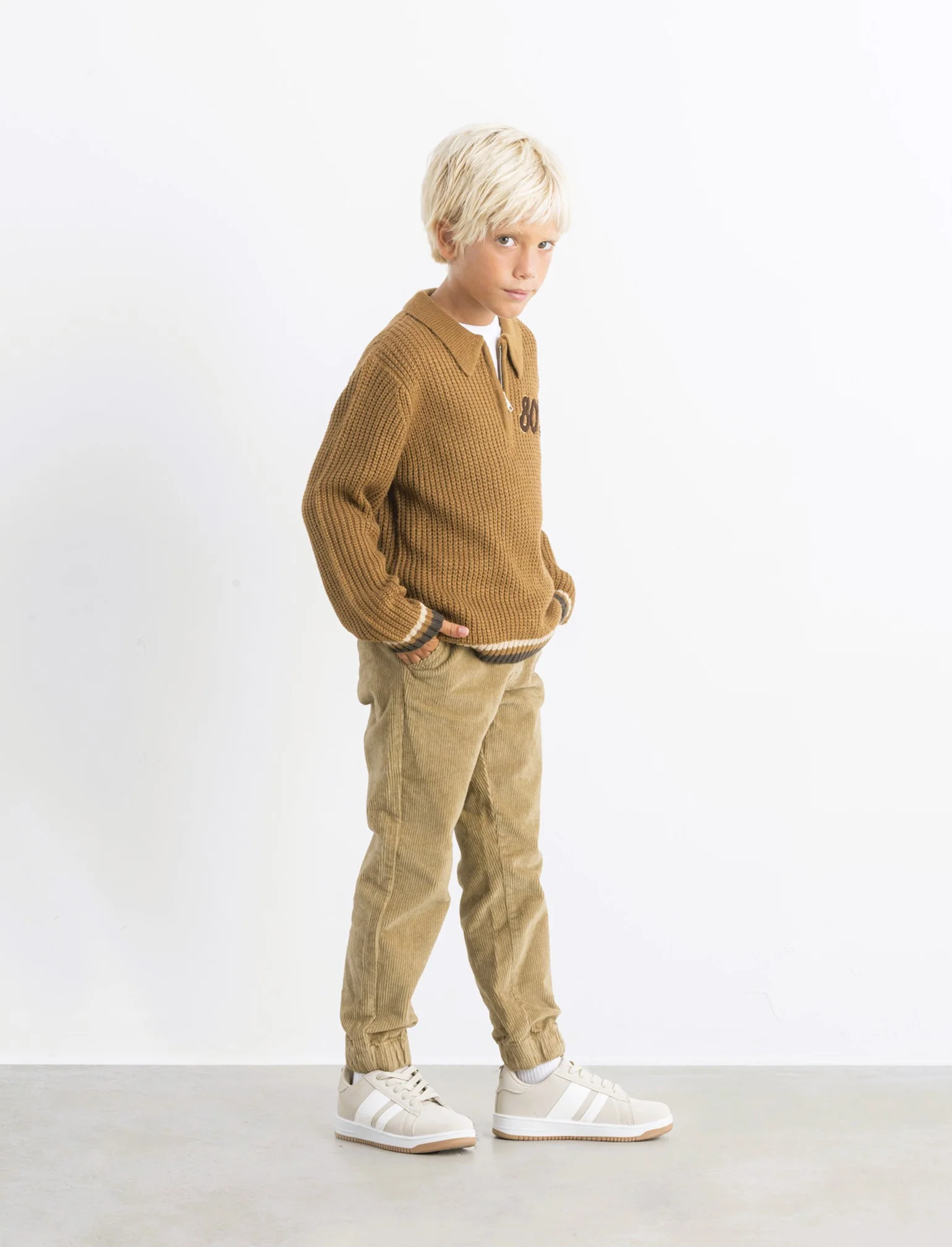 MAGLIA CON ZIP - Marrone tabacco - Image 2