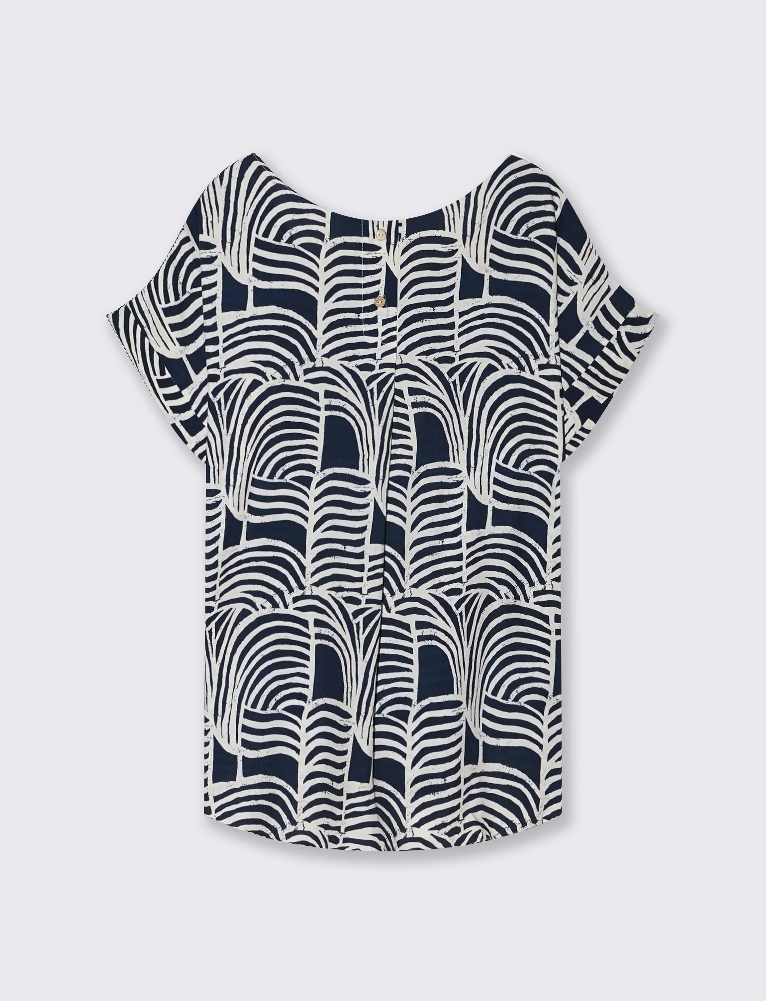 Maglia Fantasia con Manica a T - Blu - Image 2