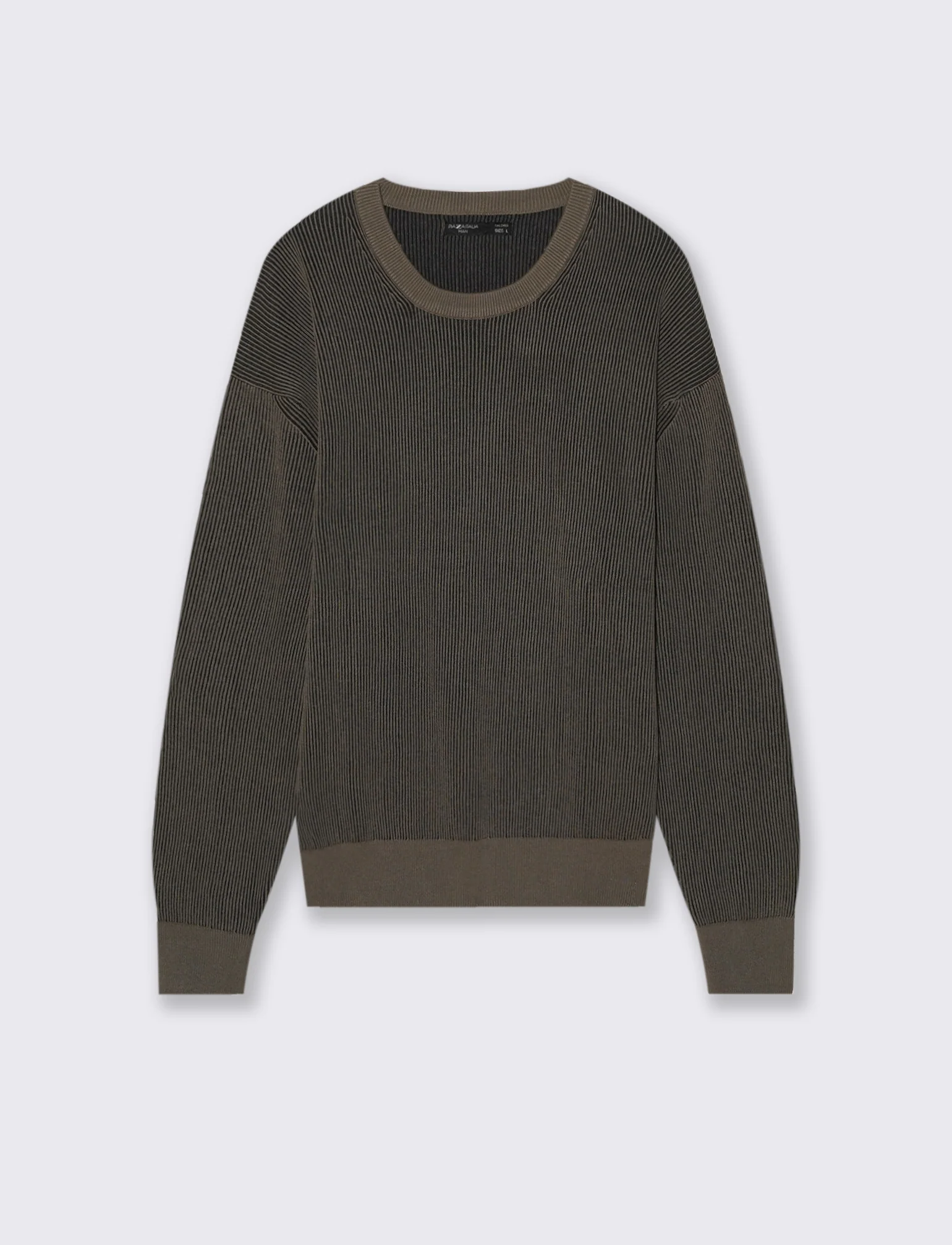MAGLIA GIROCOLLO A COSTE - Grigio fango