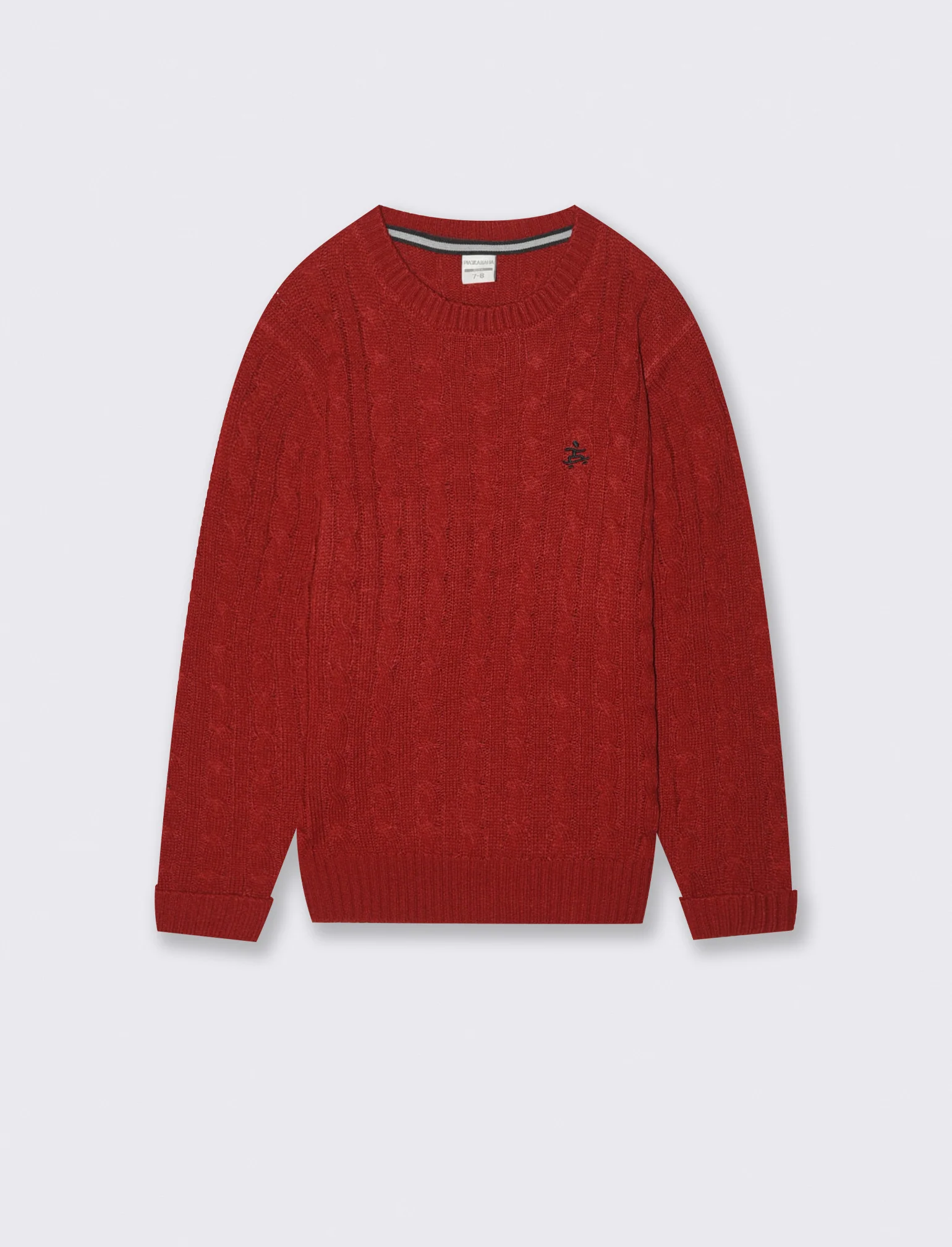 Maglia girocollo a traccia. - Rosso