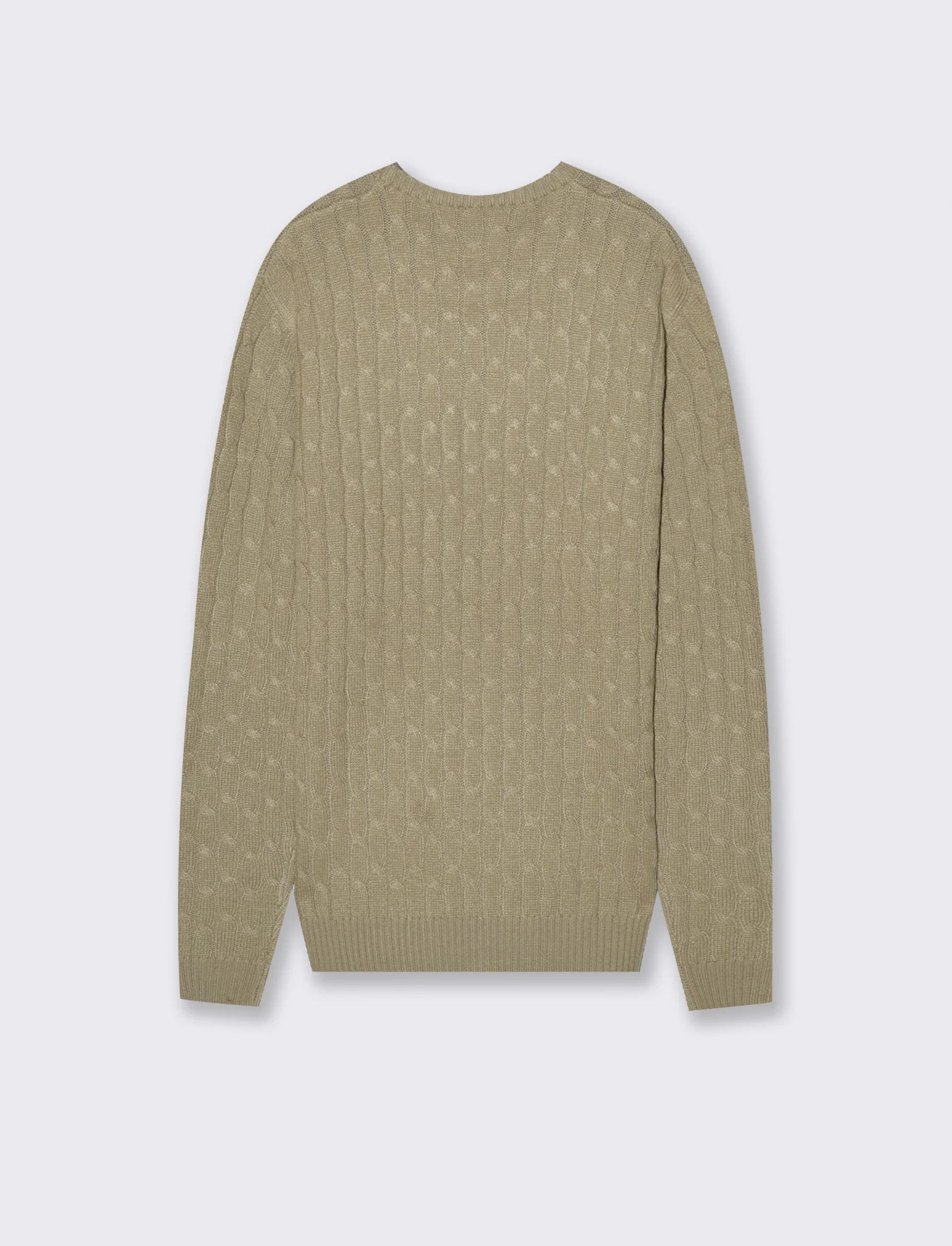 MAGLIA GIROCOLLO A TRECCE: - Beige - Image 2