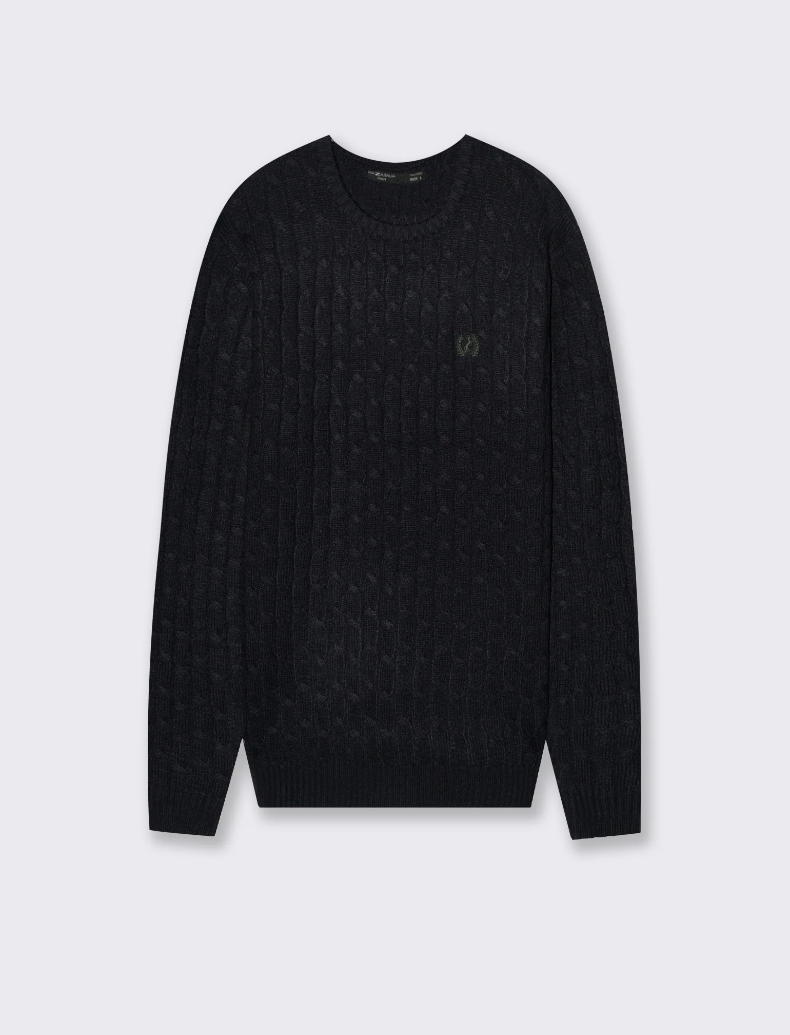 MAGLIA GIROCOLLO A TRECCE: - Blu