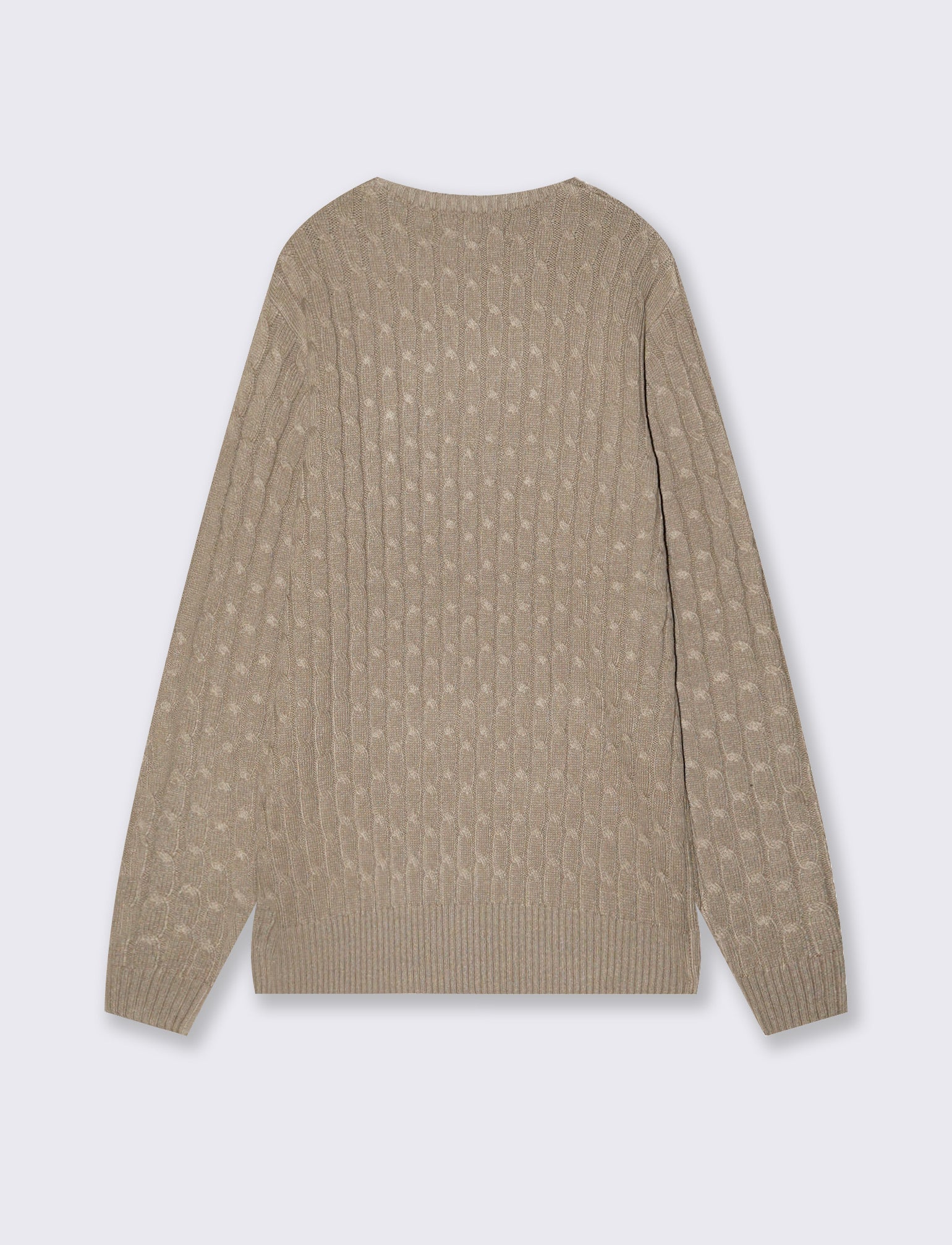 Maglia girocollo a trecce con ricamo - Verde kaki - Image 2