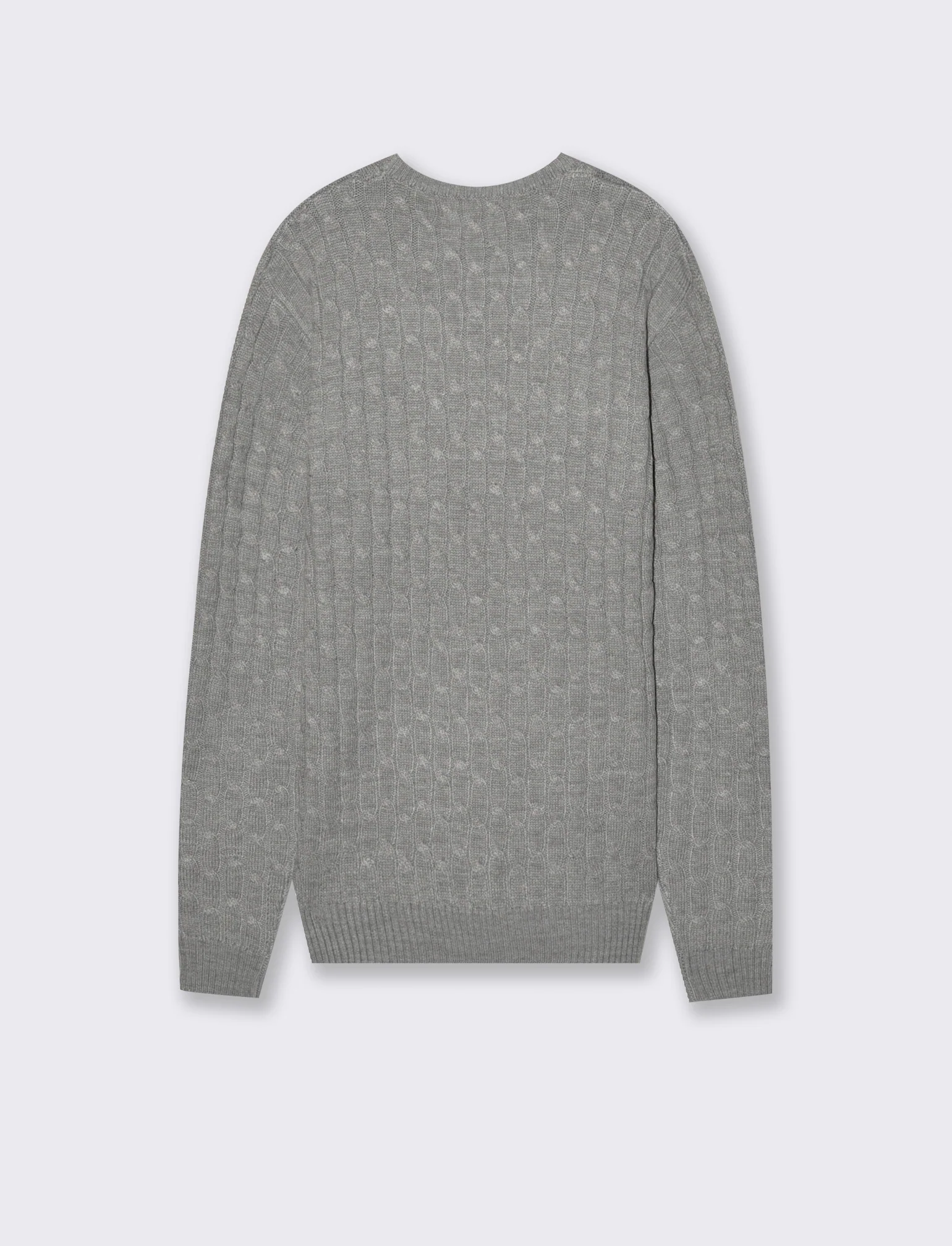 MAGLIA GIROCOLLO A TRECCE: - Grigio mel. - Image 2
