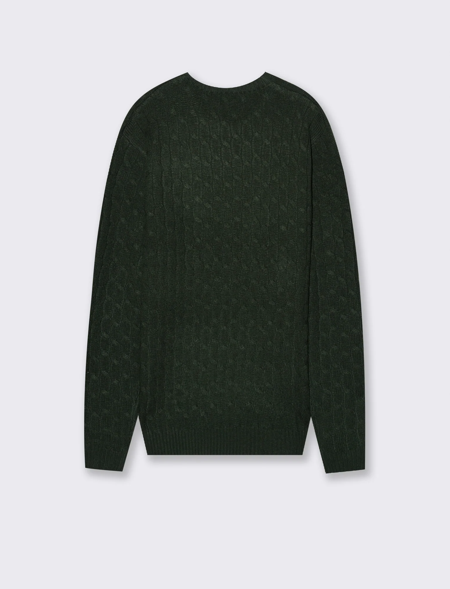 MAGLIA GIROCOLLO A TRECCE: - Verde scuro - Image 2