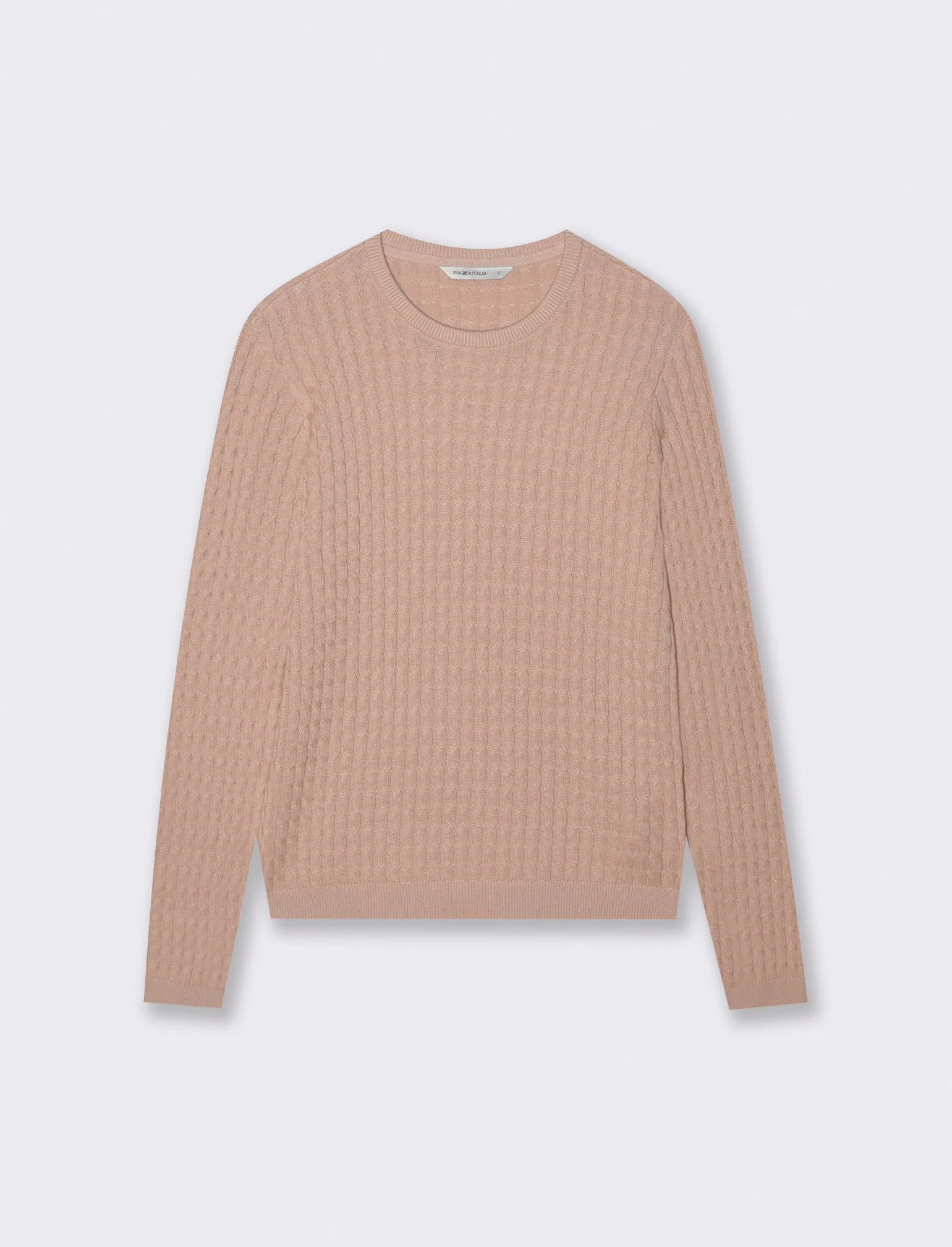 Maglia Girocollo a Treccia - Rosa chiaro