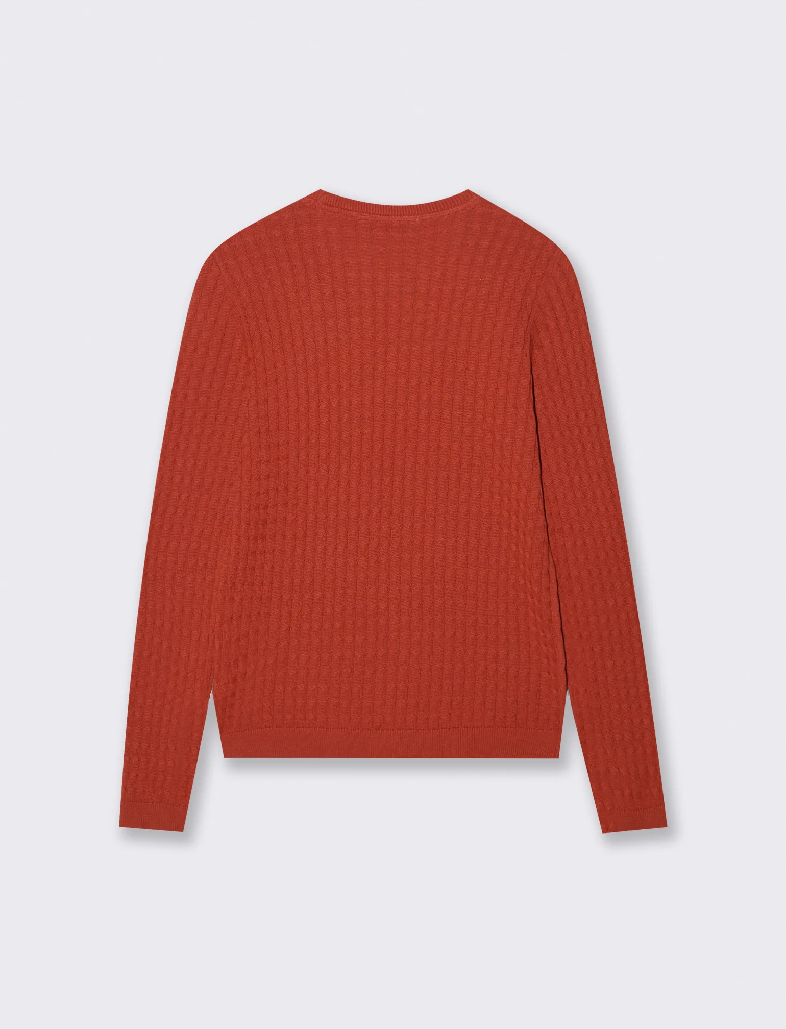 Maglia Girocollo a Treccia - Ruggine - Image 2