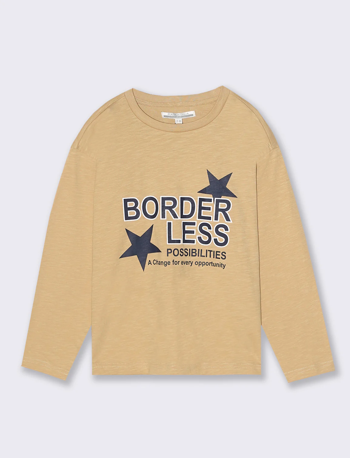 MAGLIA GIROCOLLO CON STAMPA - Beige - Image 2
