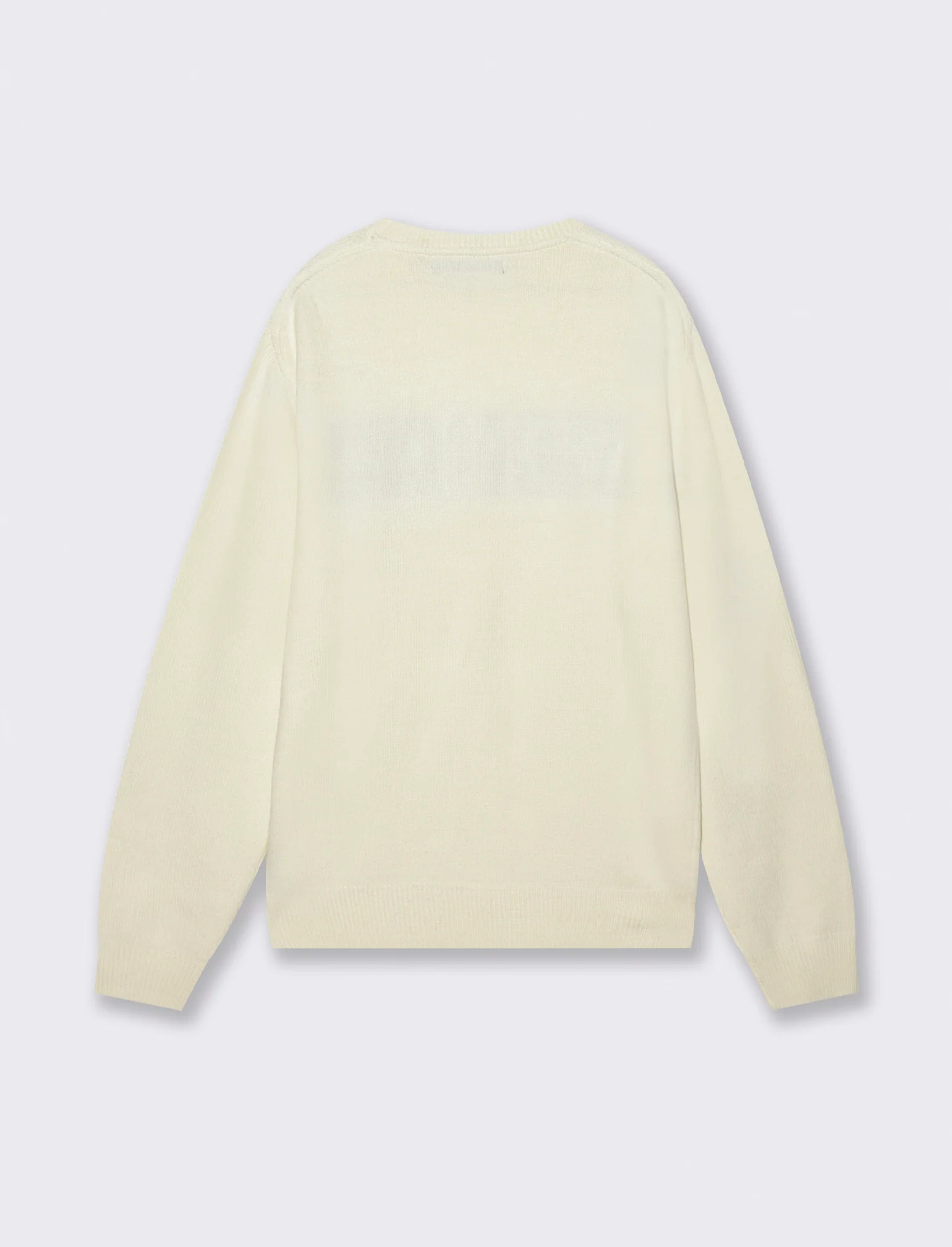 MAGLIA GIROCOLLO CON TESTO AD INTARSIO - Bianco sporco - Image 2
