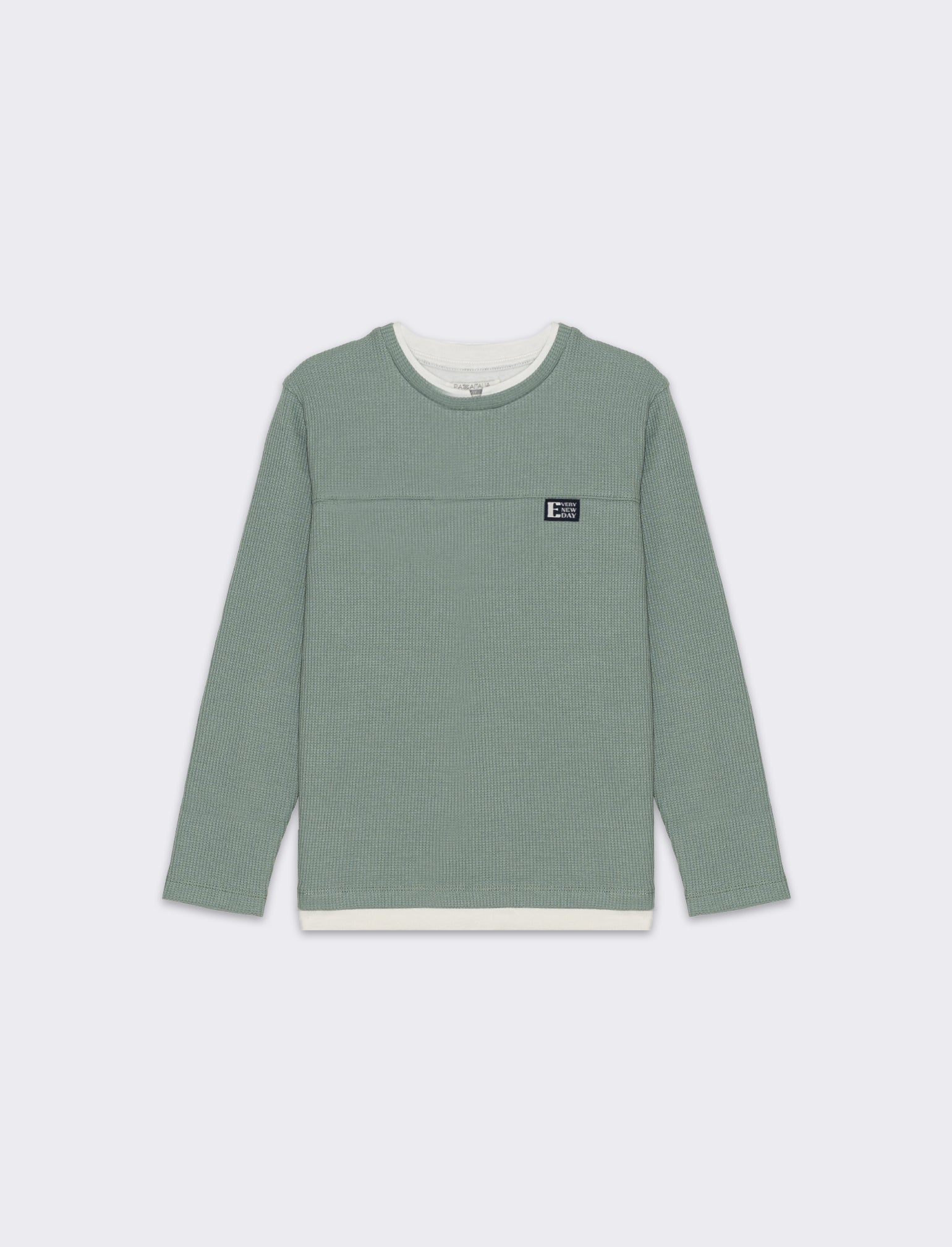 Maglia girocollo da bambino - Verde salvia - Image 3