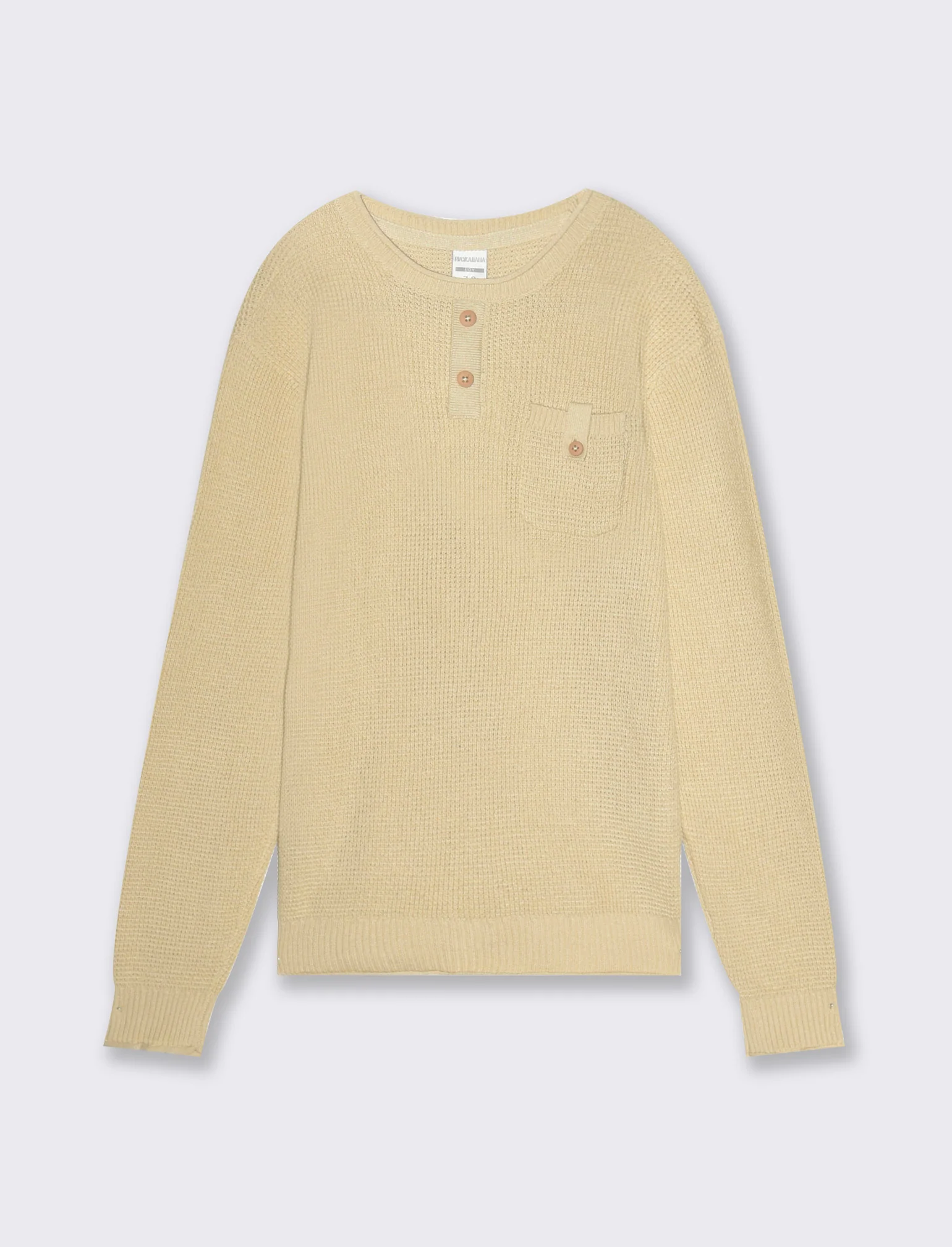 Maglia girocollo e taschino da bambino - Beige - Image 2