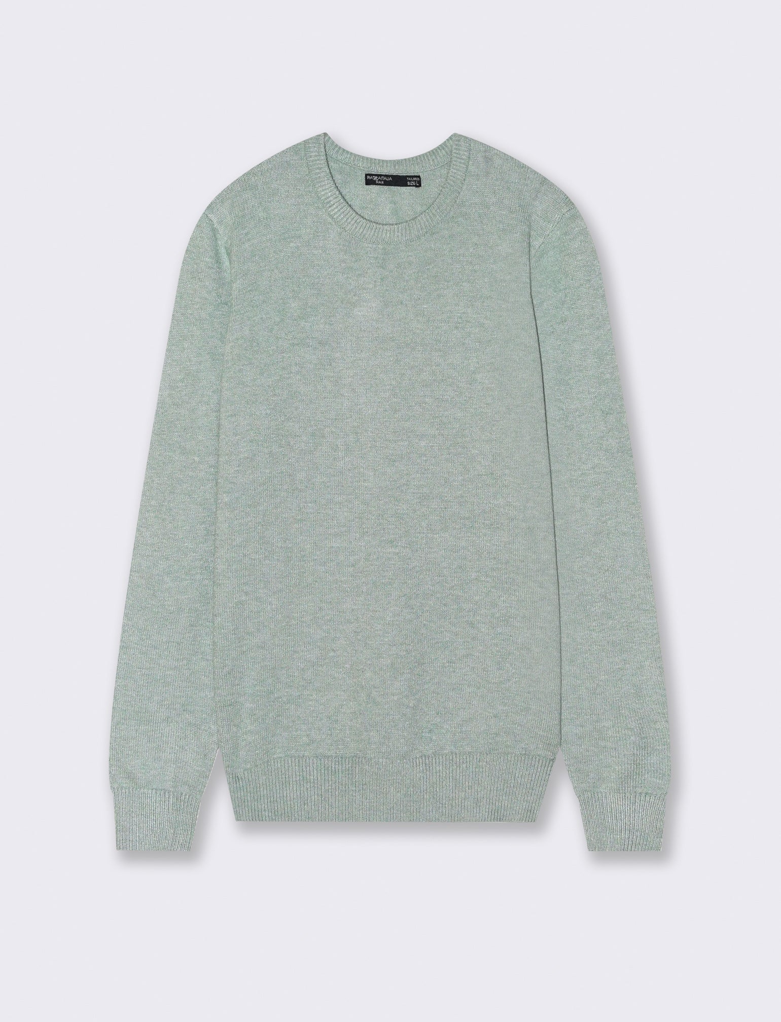 MAGLIA GIROCOLLO FILATO PREMIUM - Verde melange