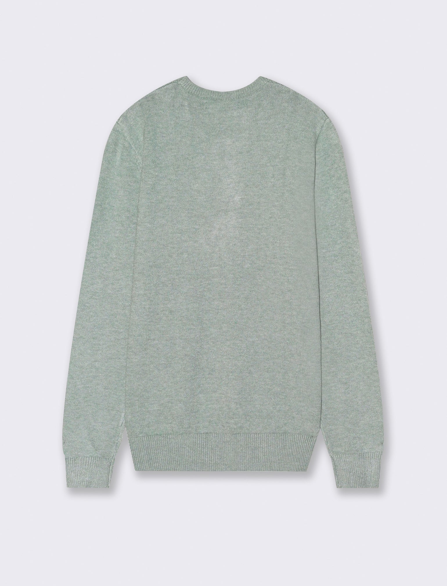 MAGLIA GIROCOLLO FILATO PREMIUM - Verde melange - Image 2
