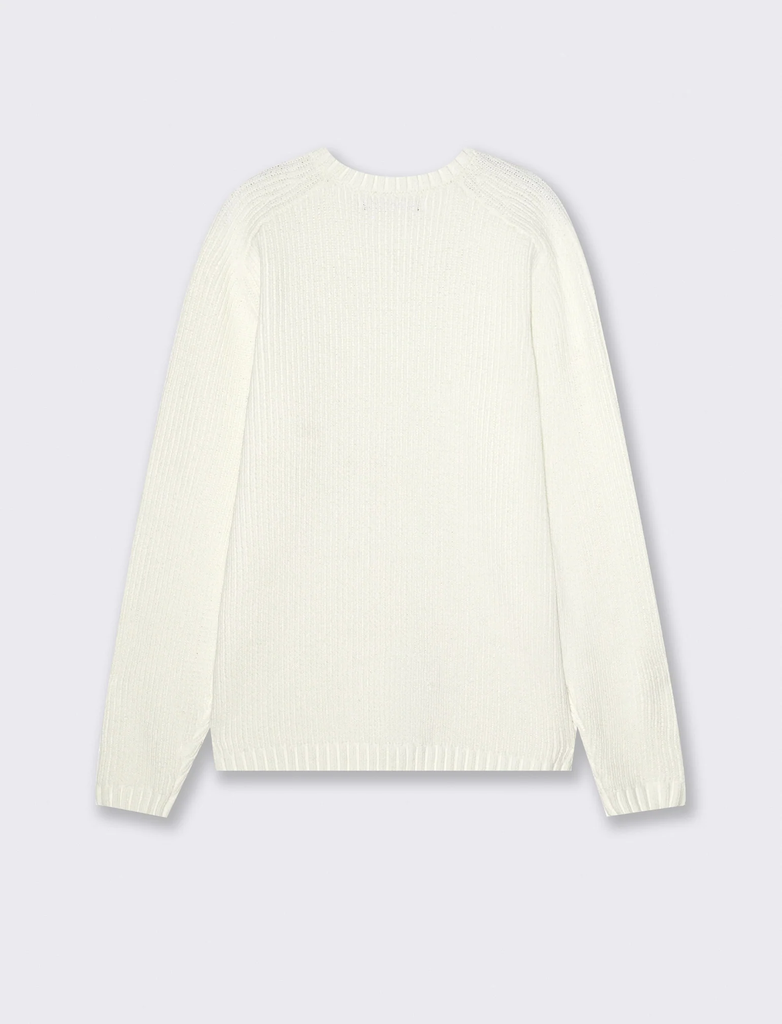 MAGLIA GIROCOLLO IN  CINIGLIA A COSTE - Bianco - Image 4