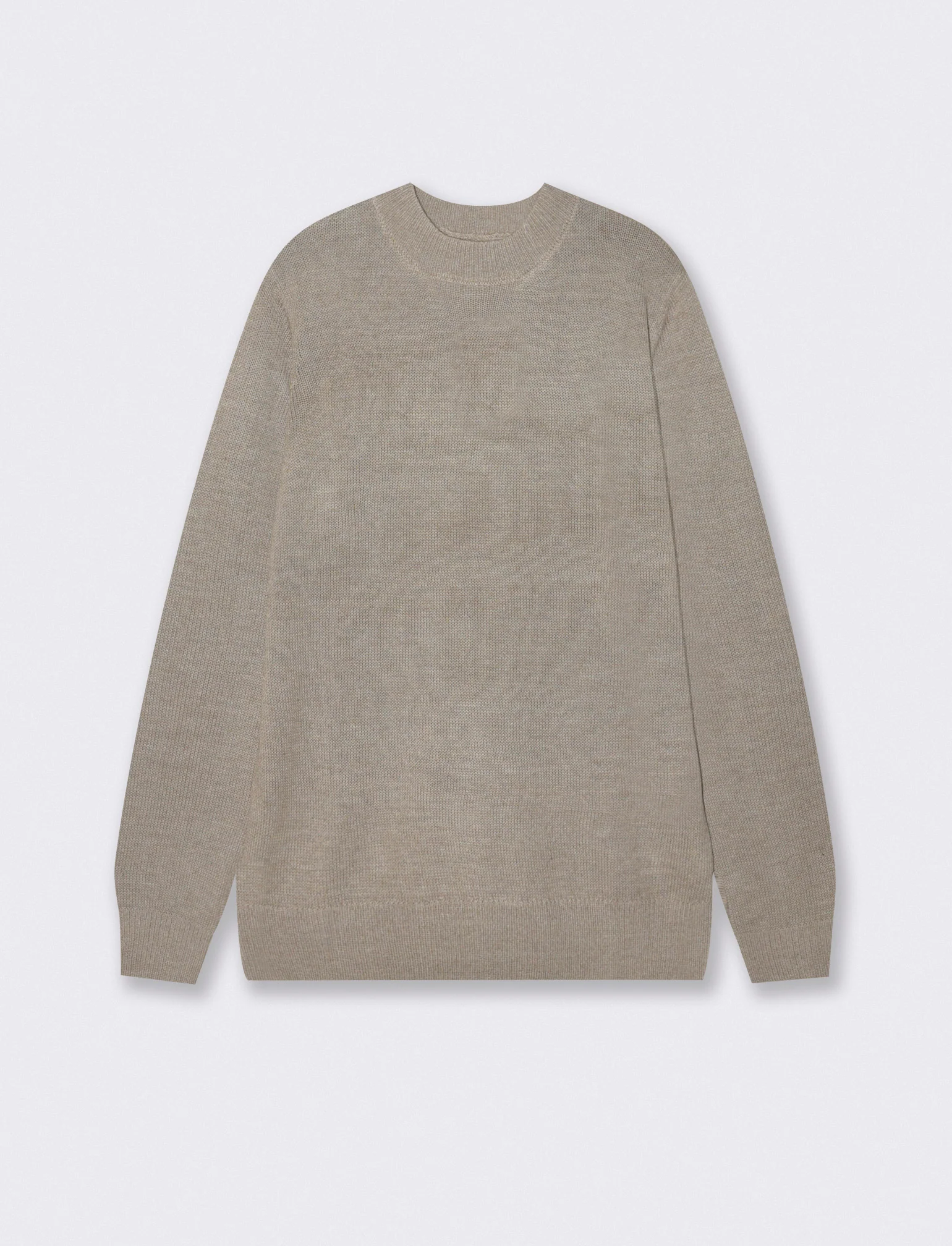 MAGLIA GIROCOLLO IN FILATO EFFETTO LANA - Beige
