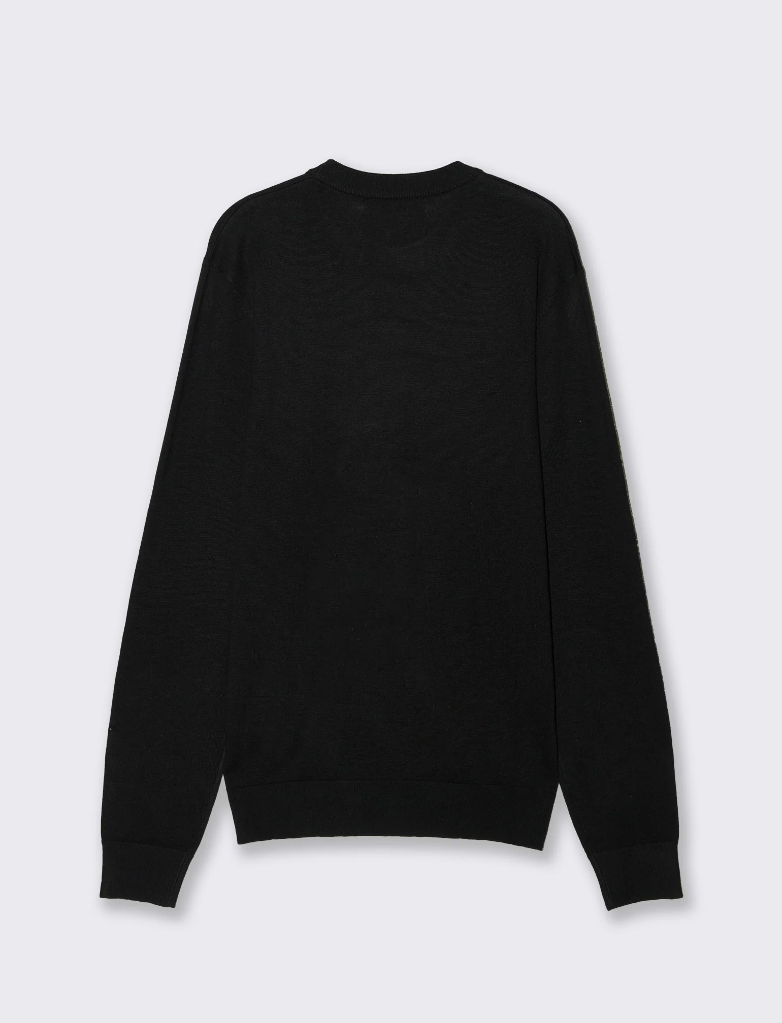 Maglia girocollo in filato premium - Nero - Image 2