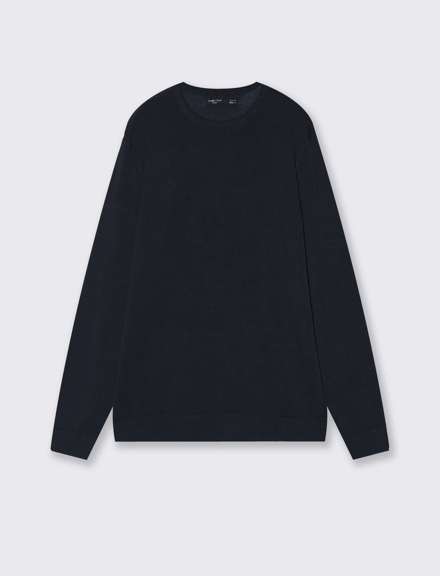 Maglia girocollo in puro cotone premium - Blu