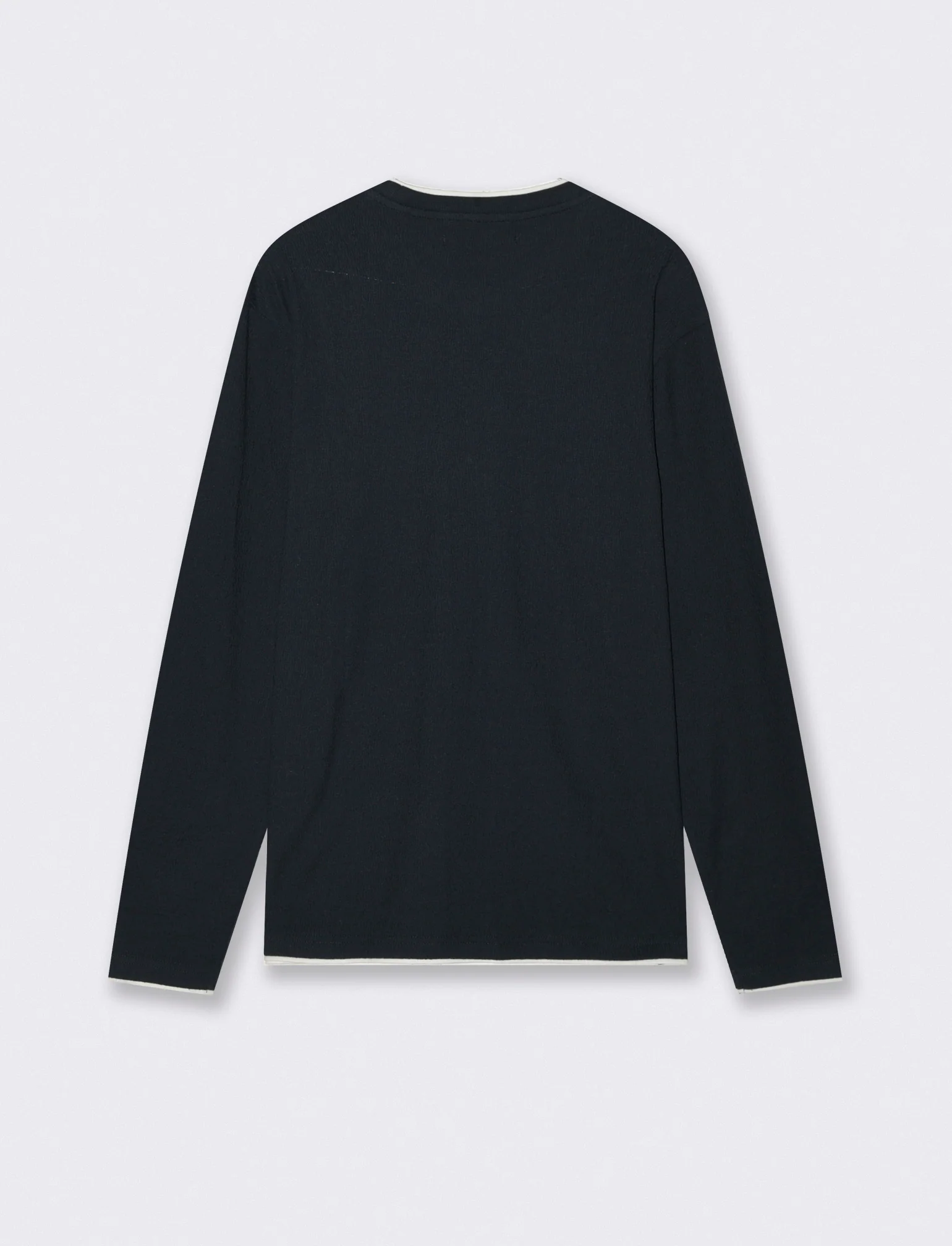 Maglia girocollo jacquard in misto cotone - Blu - Image 4