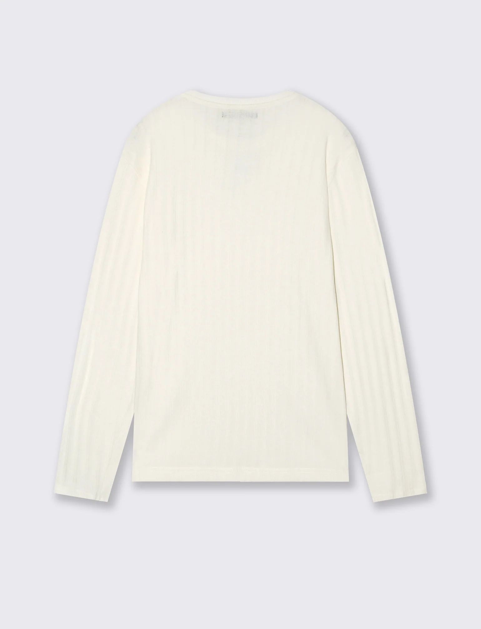 Maglia girocollo jacquard maniche lunghe - Beige ecru - Image 2