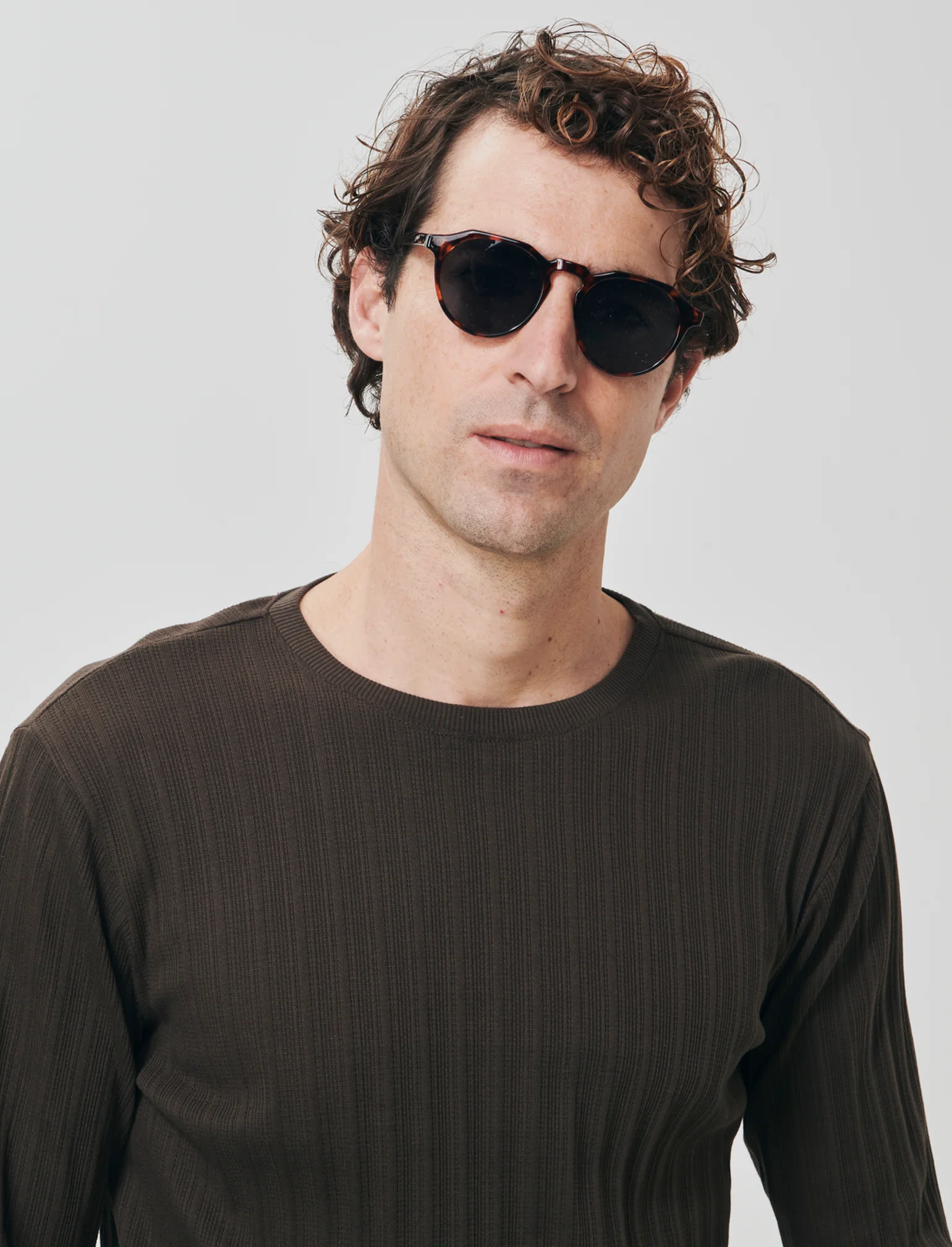 Maglia girocollo jacquard maniche lunghe - Moro - Image 2
