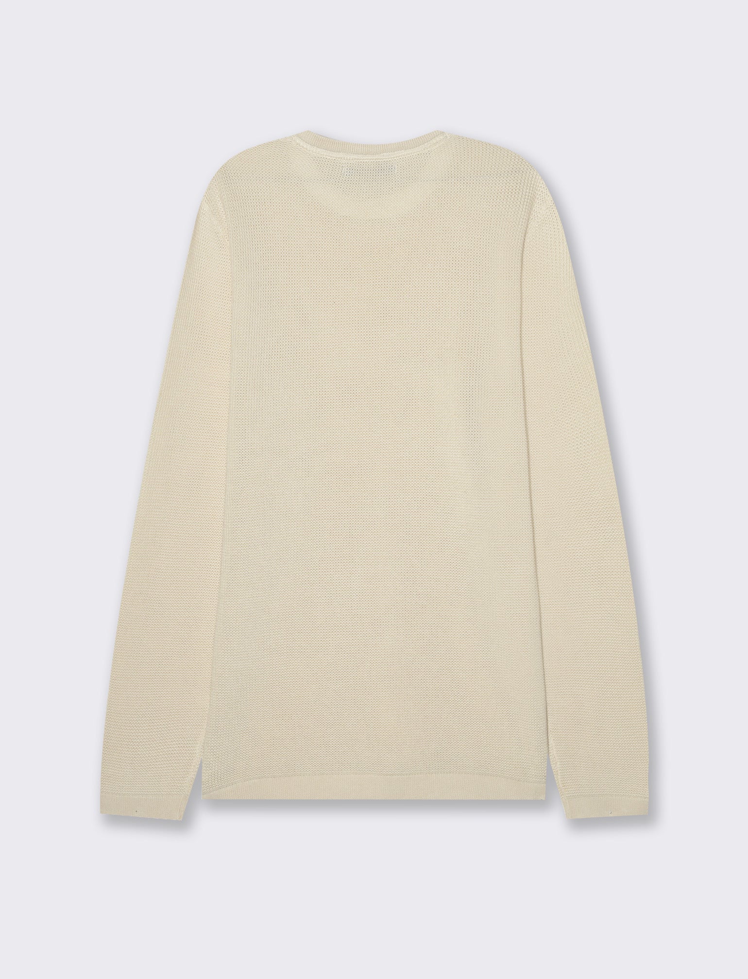 Maglia girocollo lavorazione ad intarsio da uomo - Beige ecru - Image 2