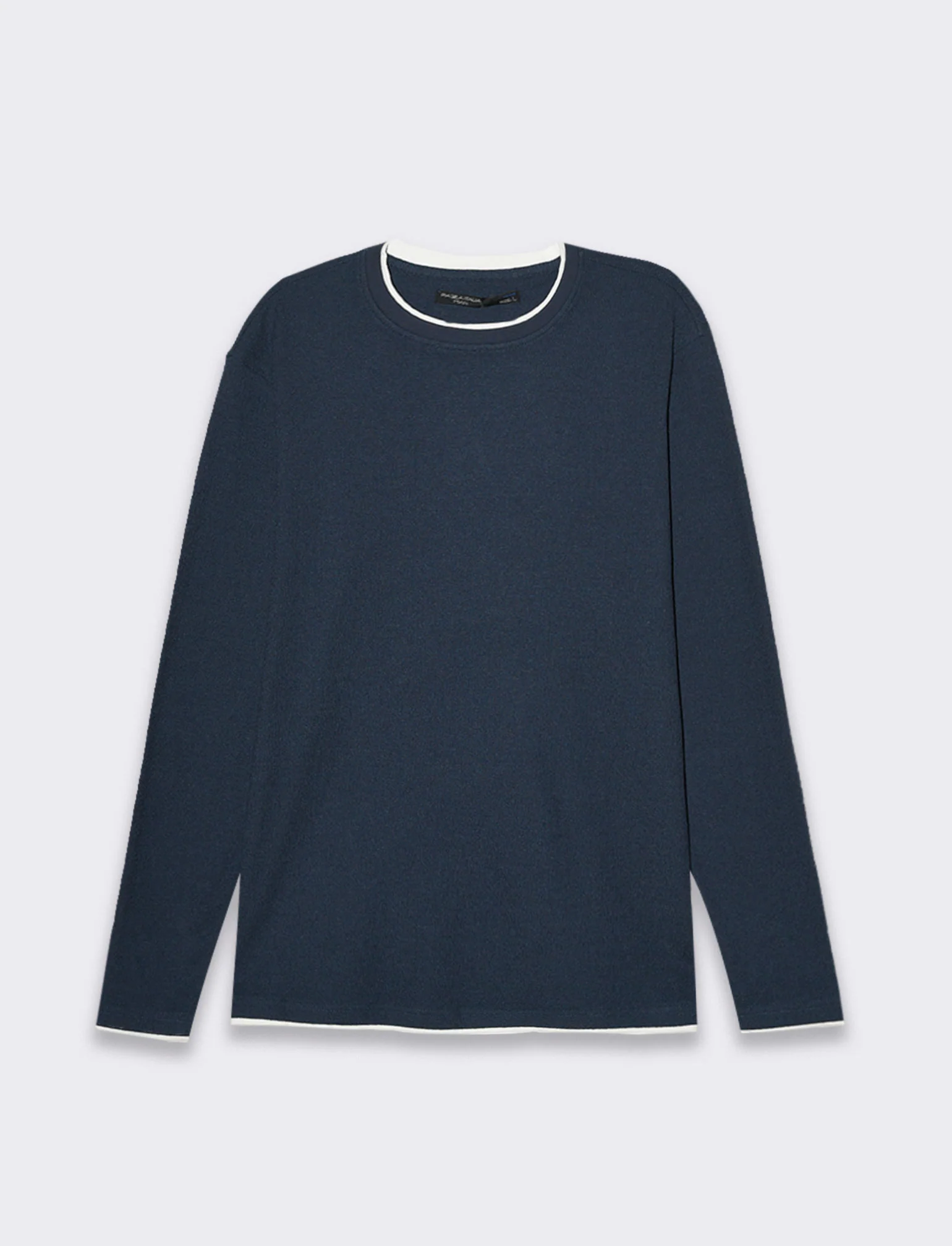 Maglia girocollo struttura jacquard da uomo - Blu