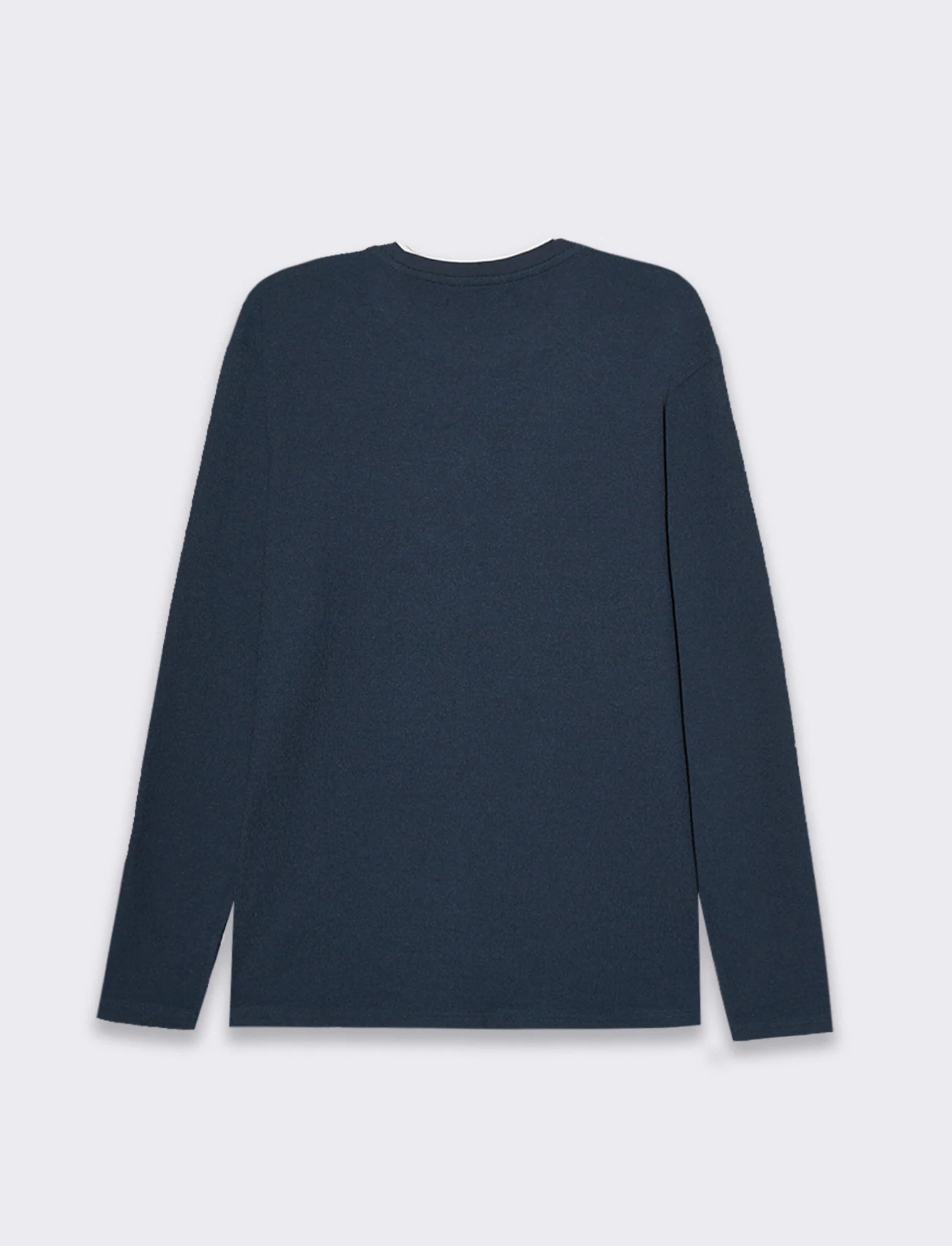 Maglia girocollo struttura jacquard da uomo - Blu - Image 2