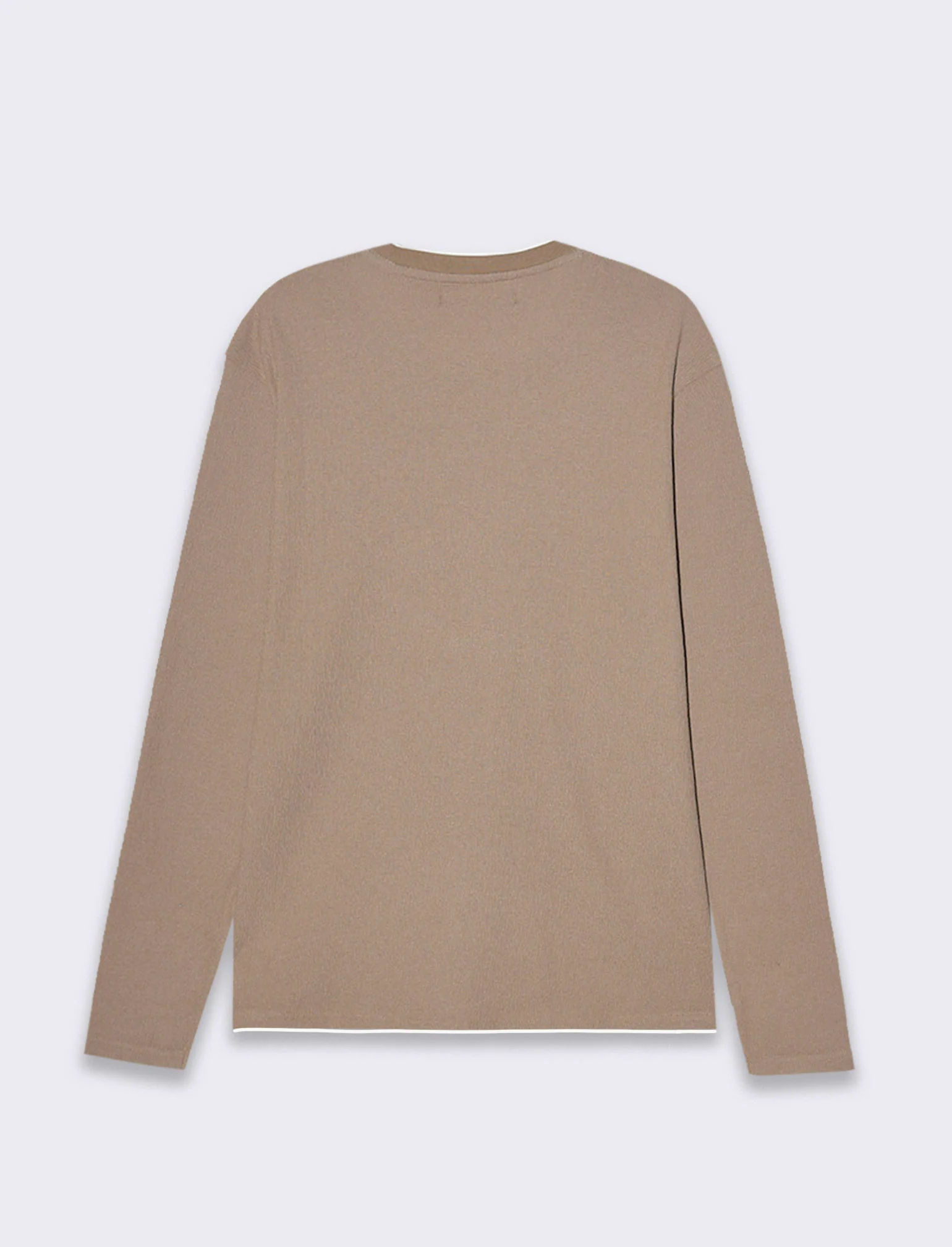 Maglia girocollo struttura jacquard da uomo - Grigio tortora - Image 2