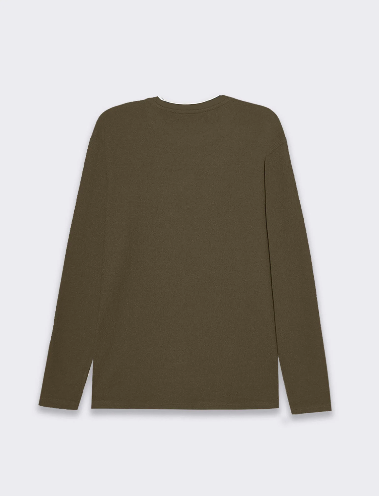 Maglia girocollo struttura jacquard da uomo - Verde kaki - Image 2