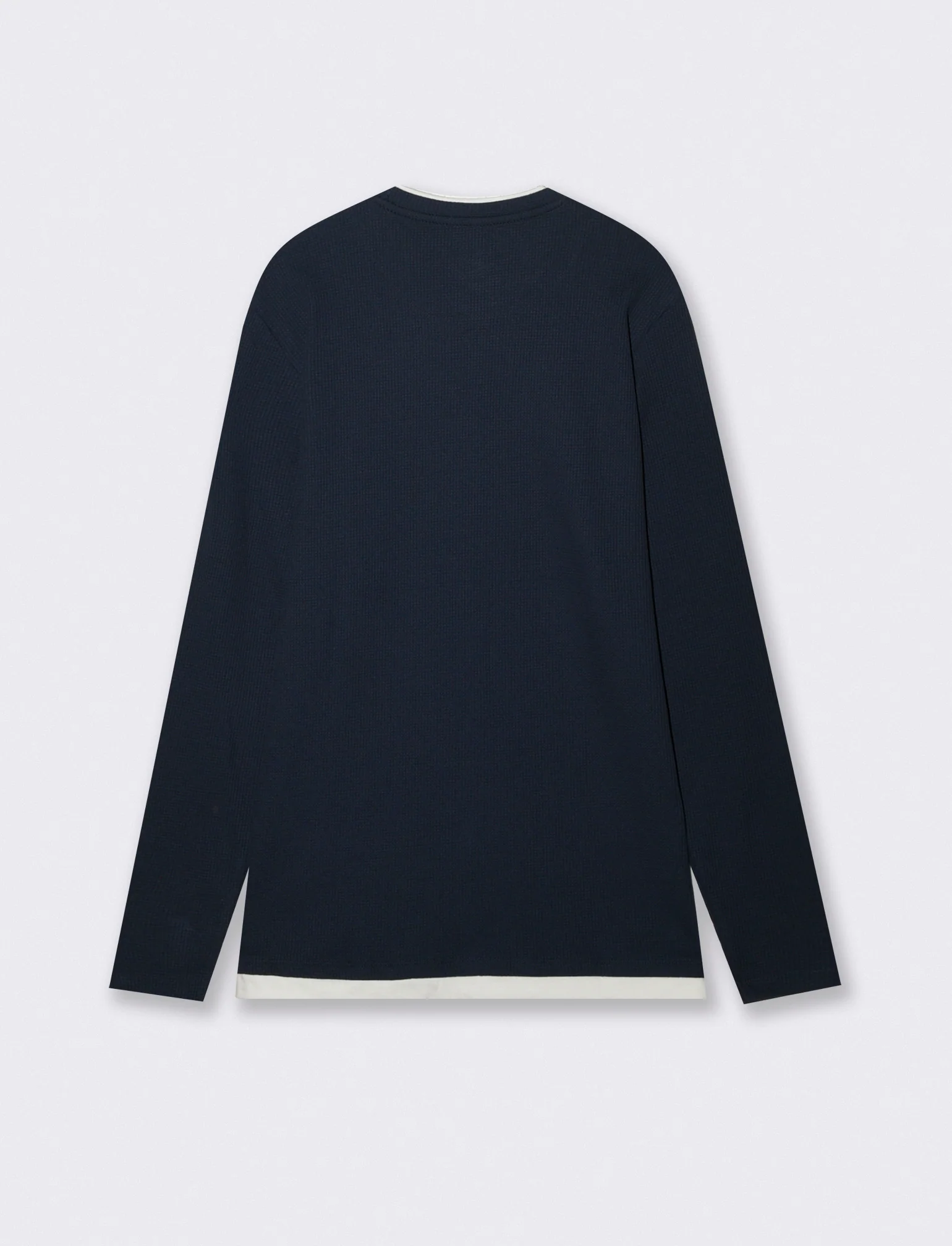 MAGLIA GIROCOLLO STRUTTURA WAFFEL - Blu - Image 2