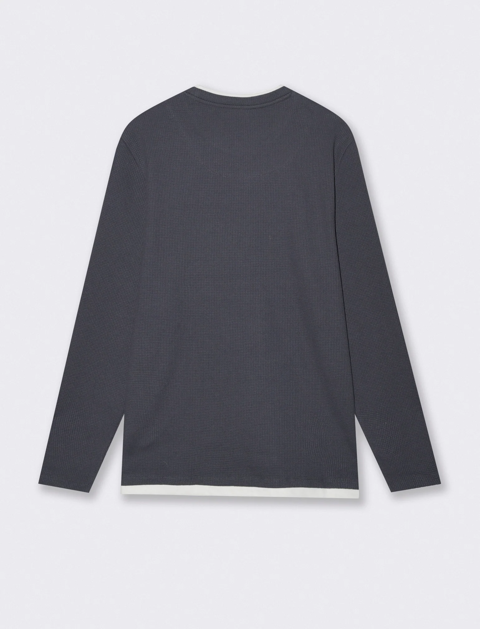 Maglia girocollo waffel in misto cotone - Avion - Image 2