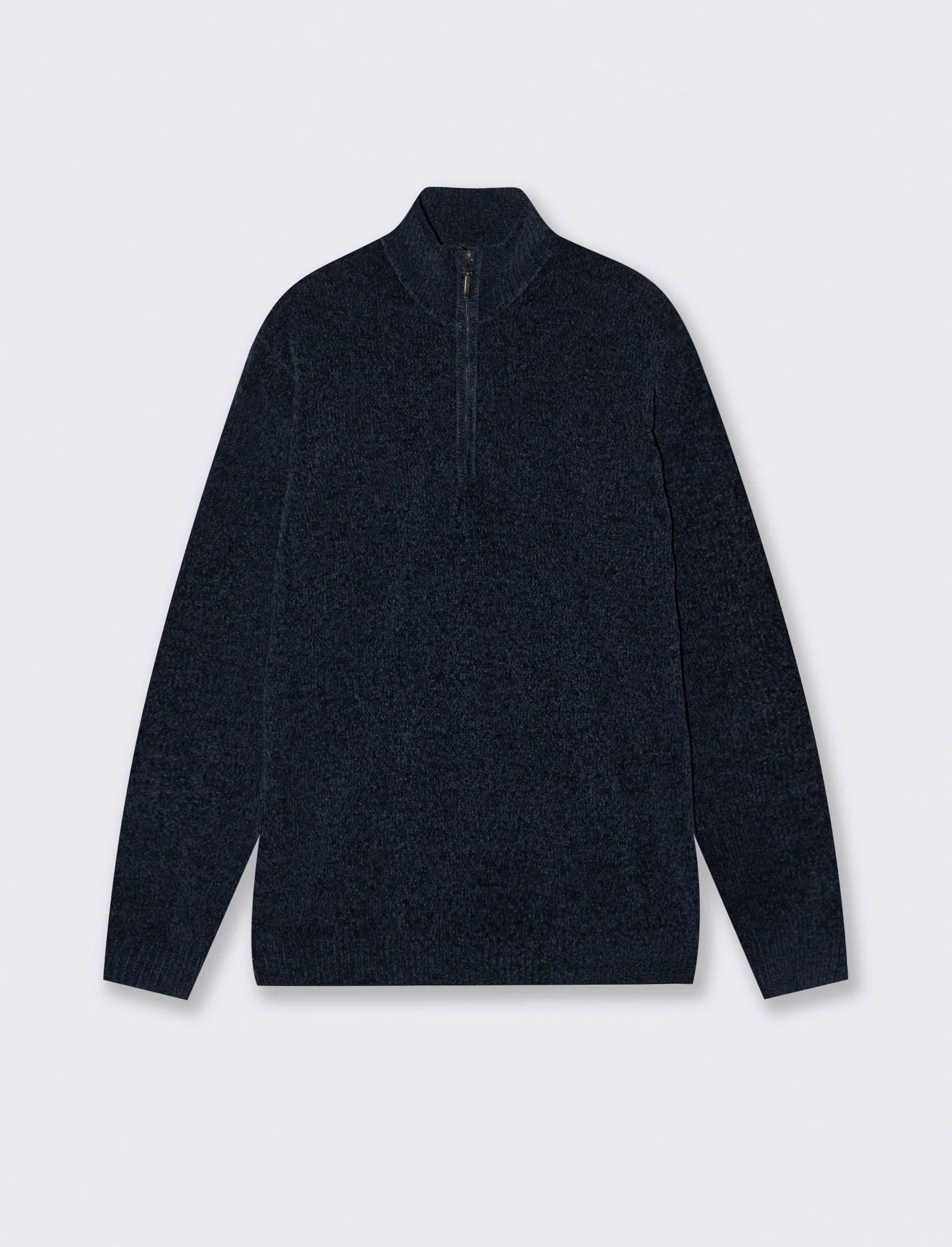 MAGLIA IN CINIGLIA COLLO ALTO CON CERNIERA. - Blu - Image 2