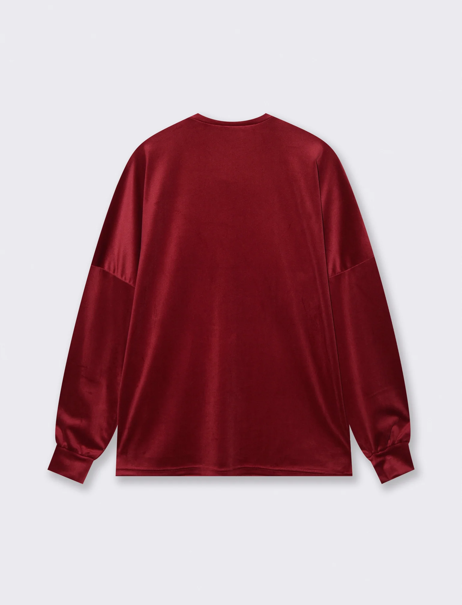 Maglia in ciniglia girocollo - Bordeaux - Image 2