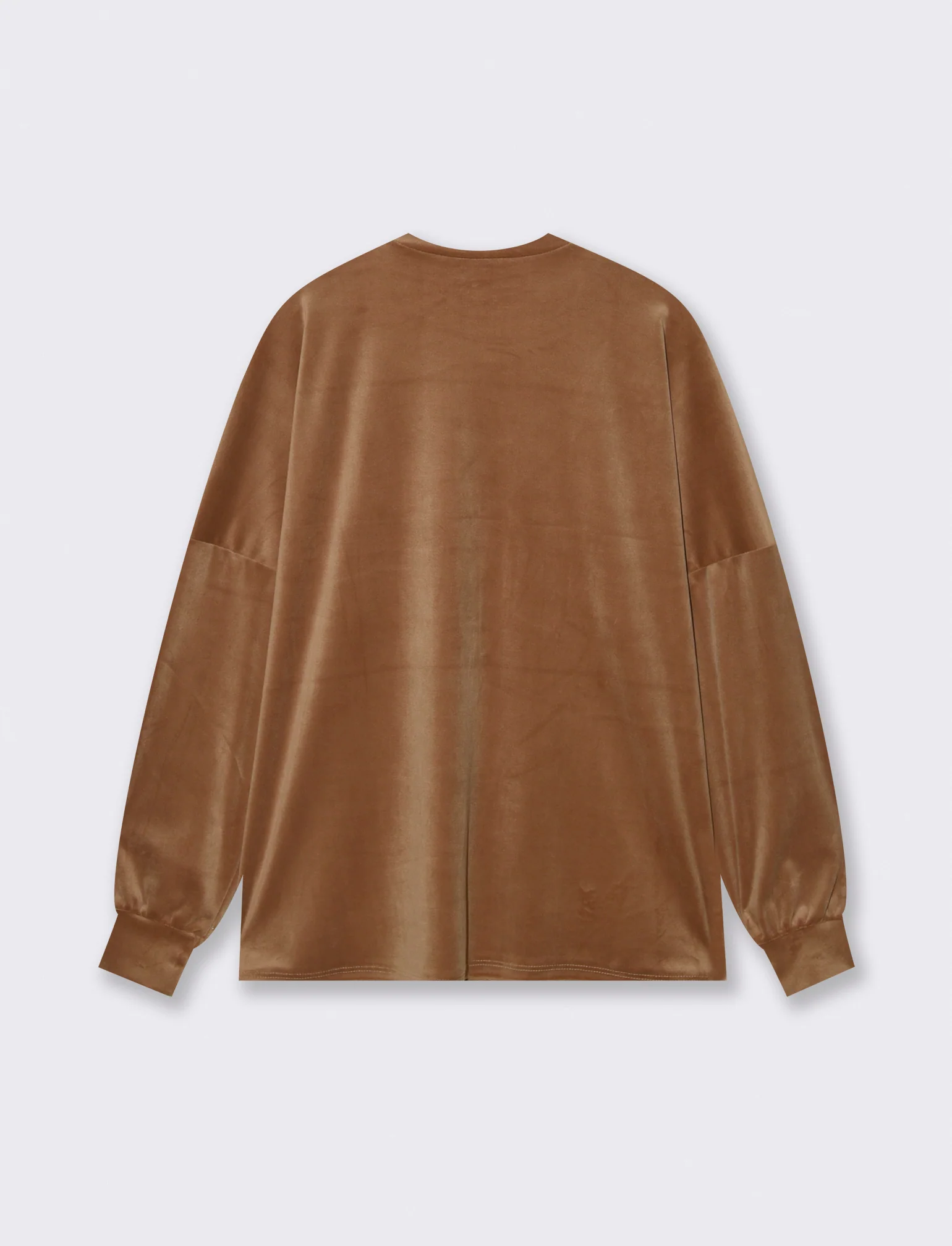 Maglia in ciniglia girocollo - Cammello - Image 2