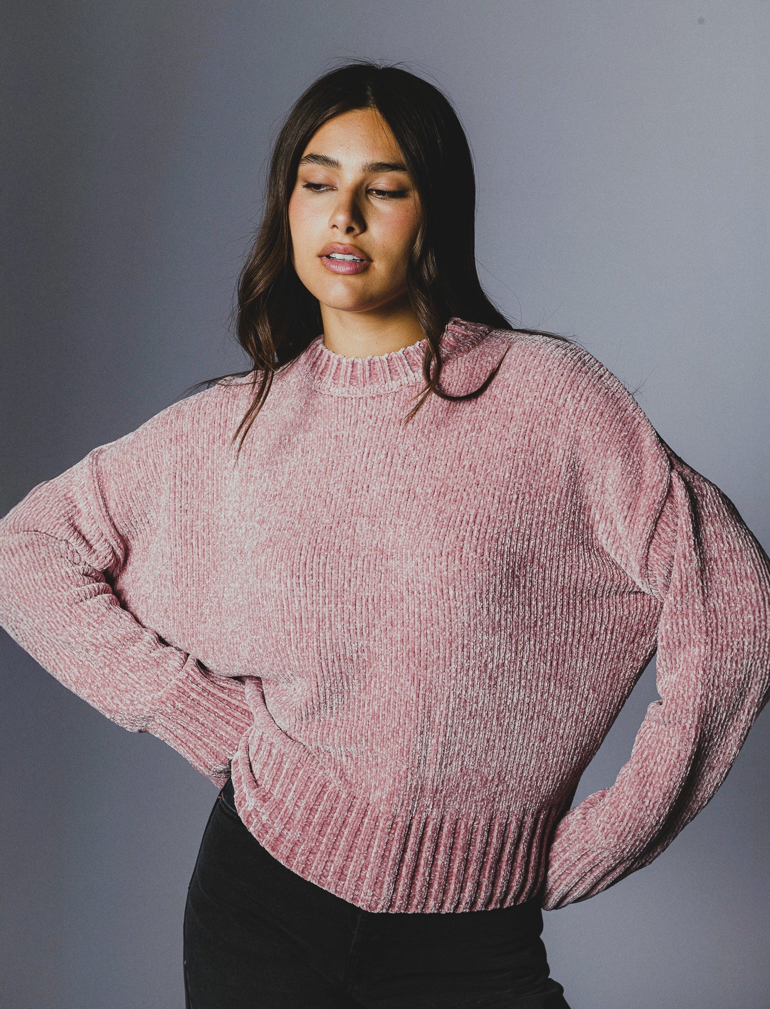 MAGLIA IN CINIGLIA - Rosa antico - Image 3