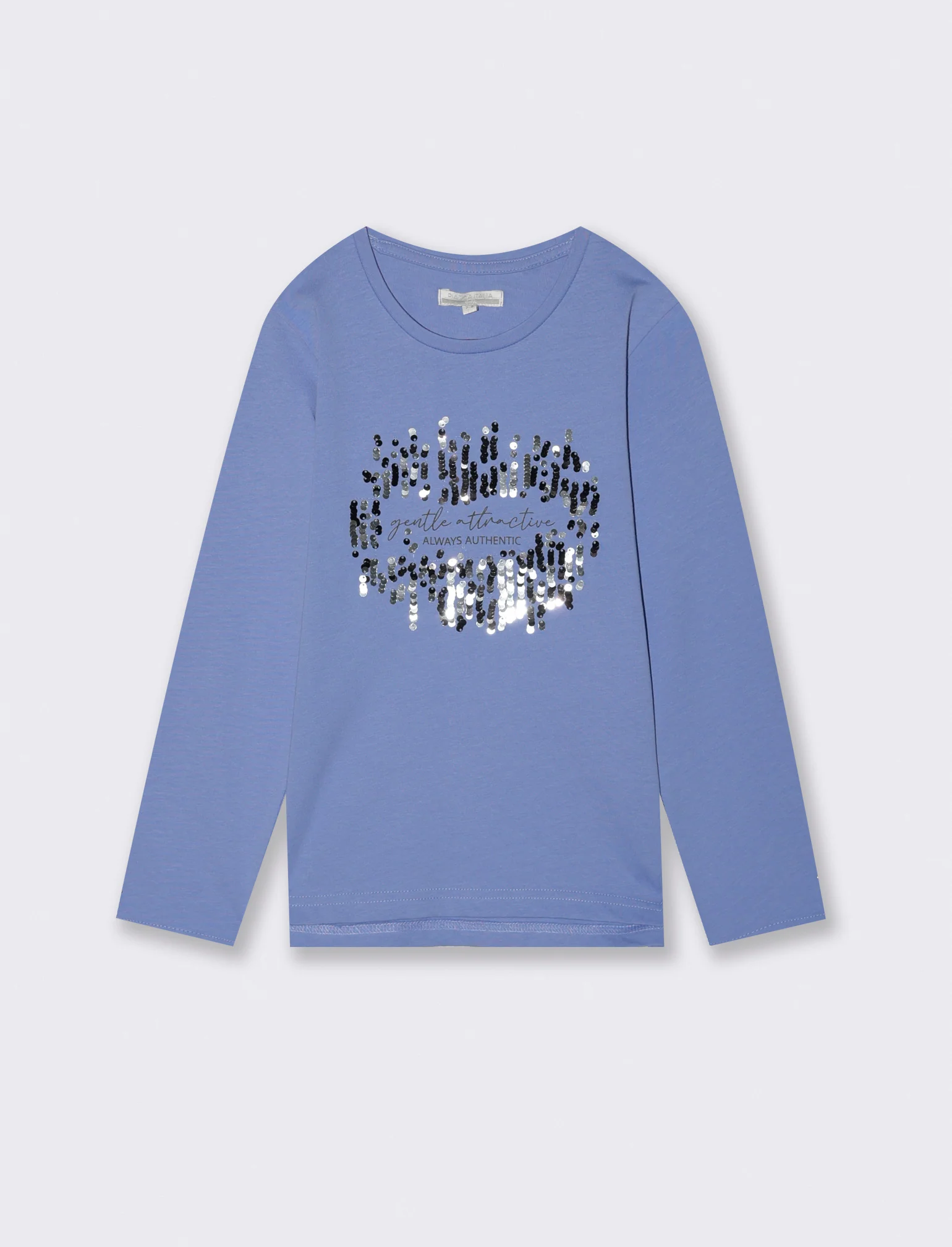 Maglia in cotone manica lunga. - Azzurro - Image 2