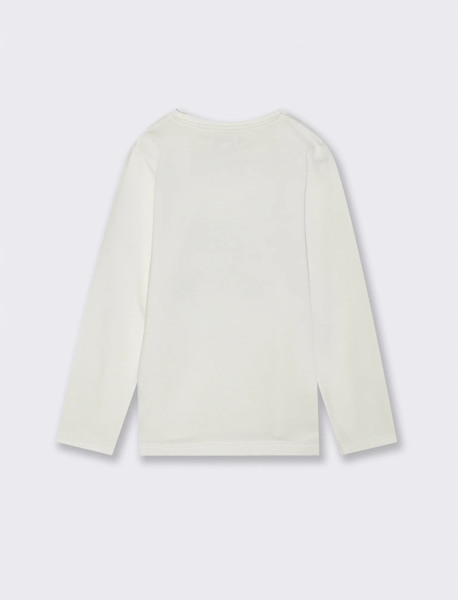 Maglia in cotone manica lunga. - Bianco latte - Image 3