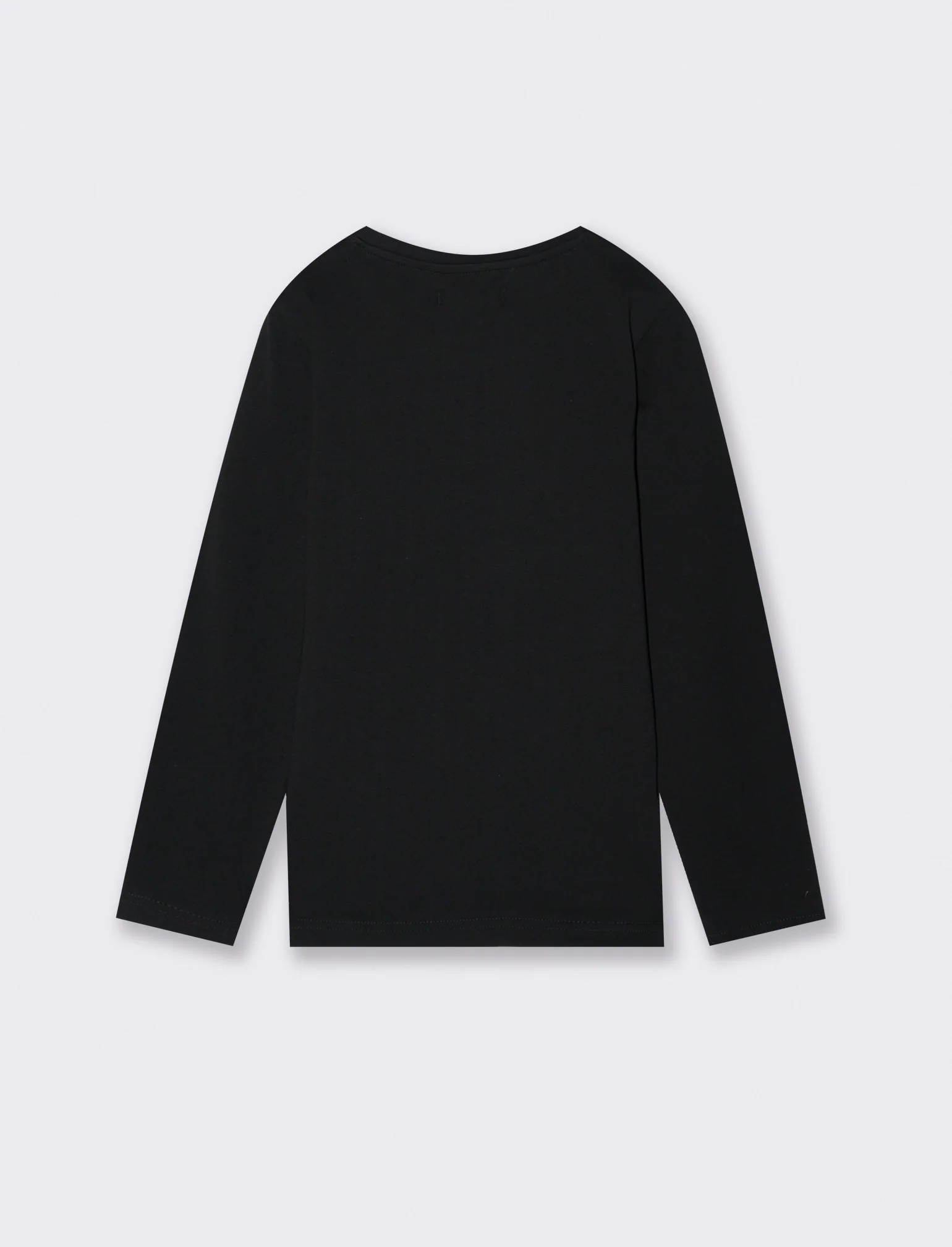 Maglia in cotone manica lunga. - Nero - Image 3
