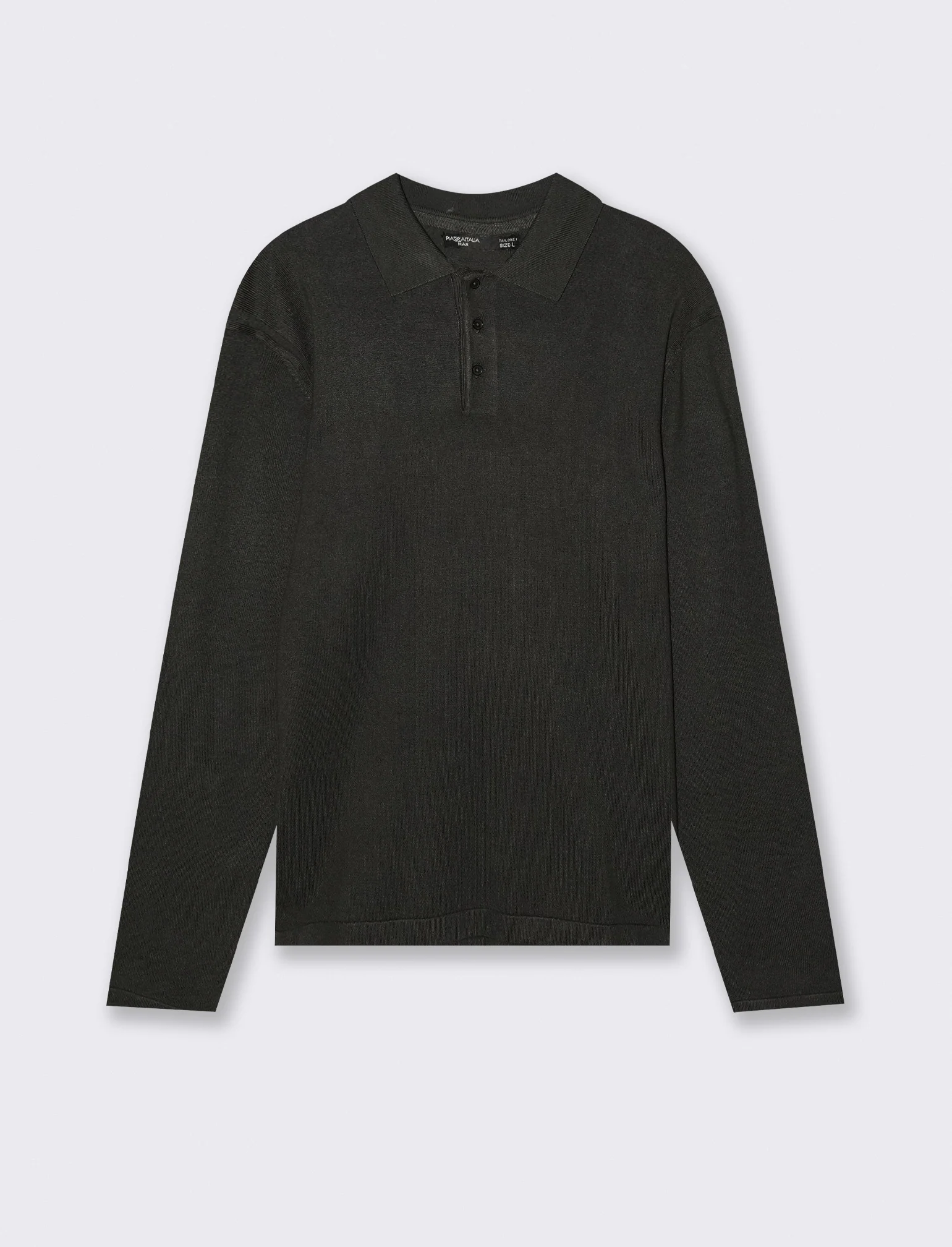 MAGLIA IN MISTO VISCOSA MODELLO POLO - Nero