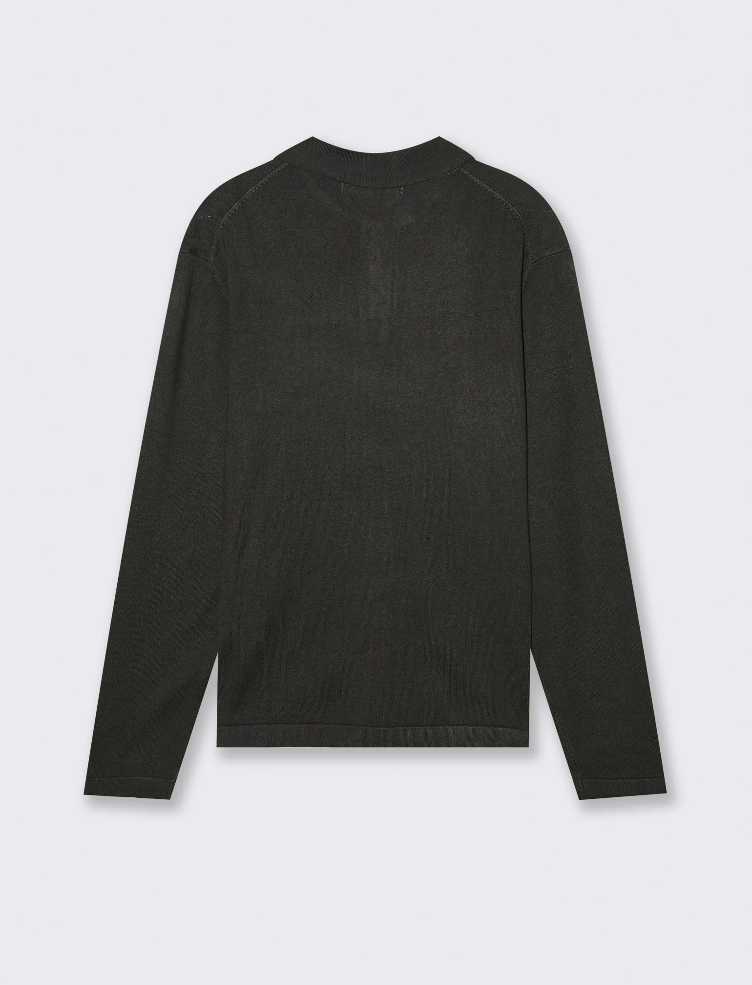 MAGLIA IN MISTO VISCOSA MODELLO POLO - Nero - Image 2