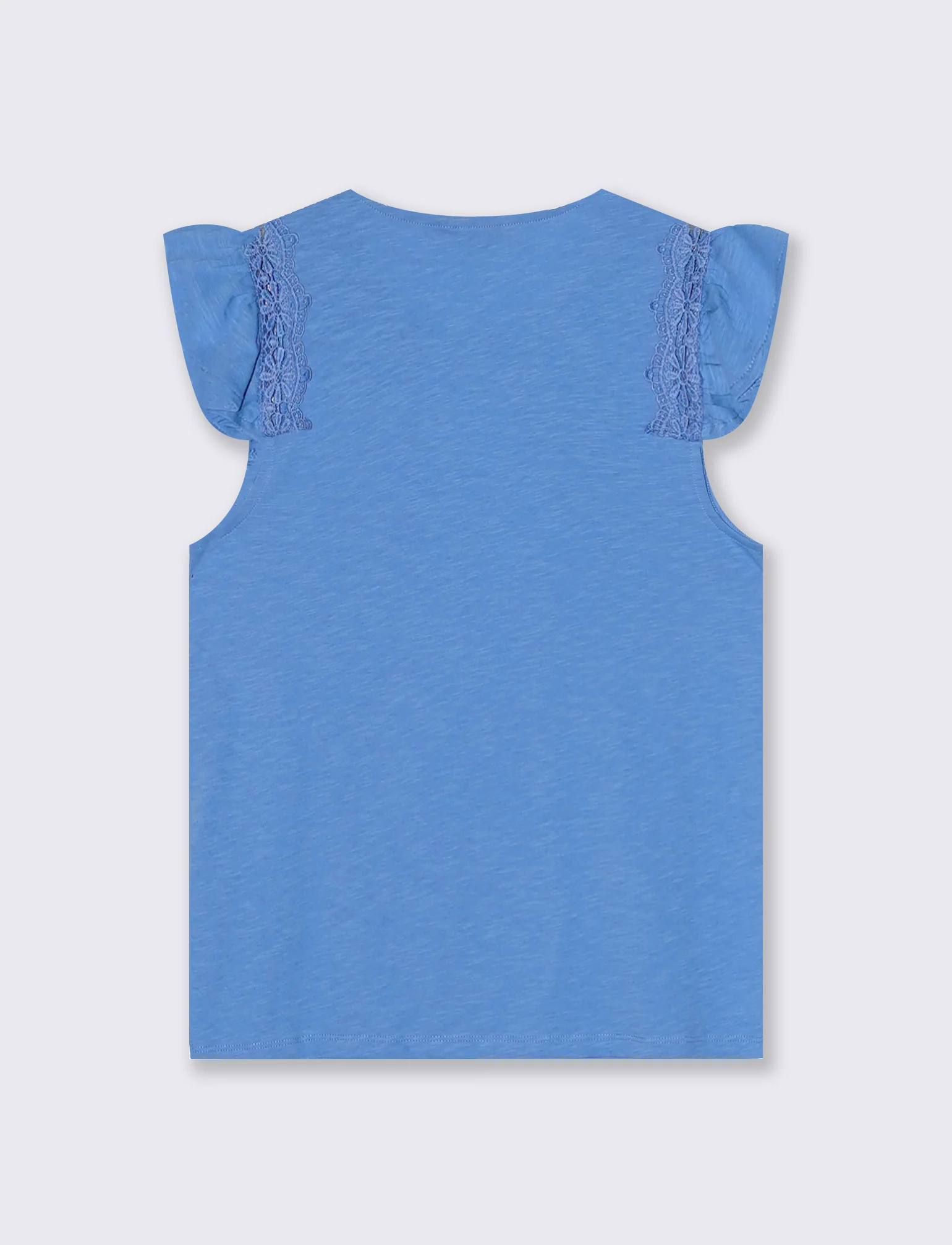 Maglia in pizzo con maniche ad aletta - Azzurro - Image 2