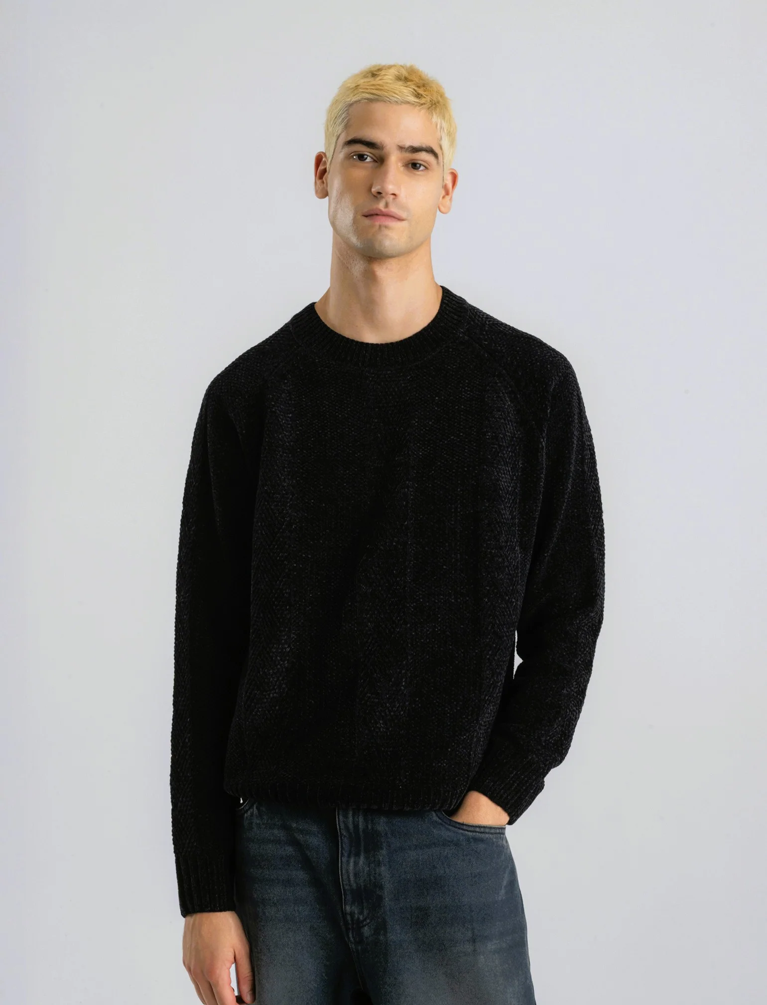 MAGLIA JACQUARD IN CINIGLIA - Nero - Image 3