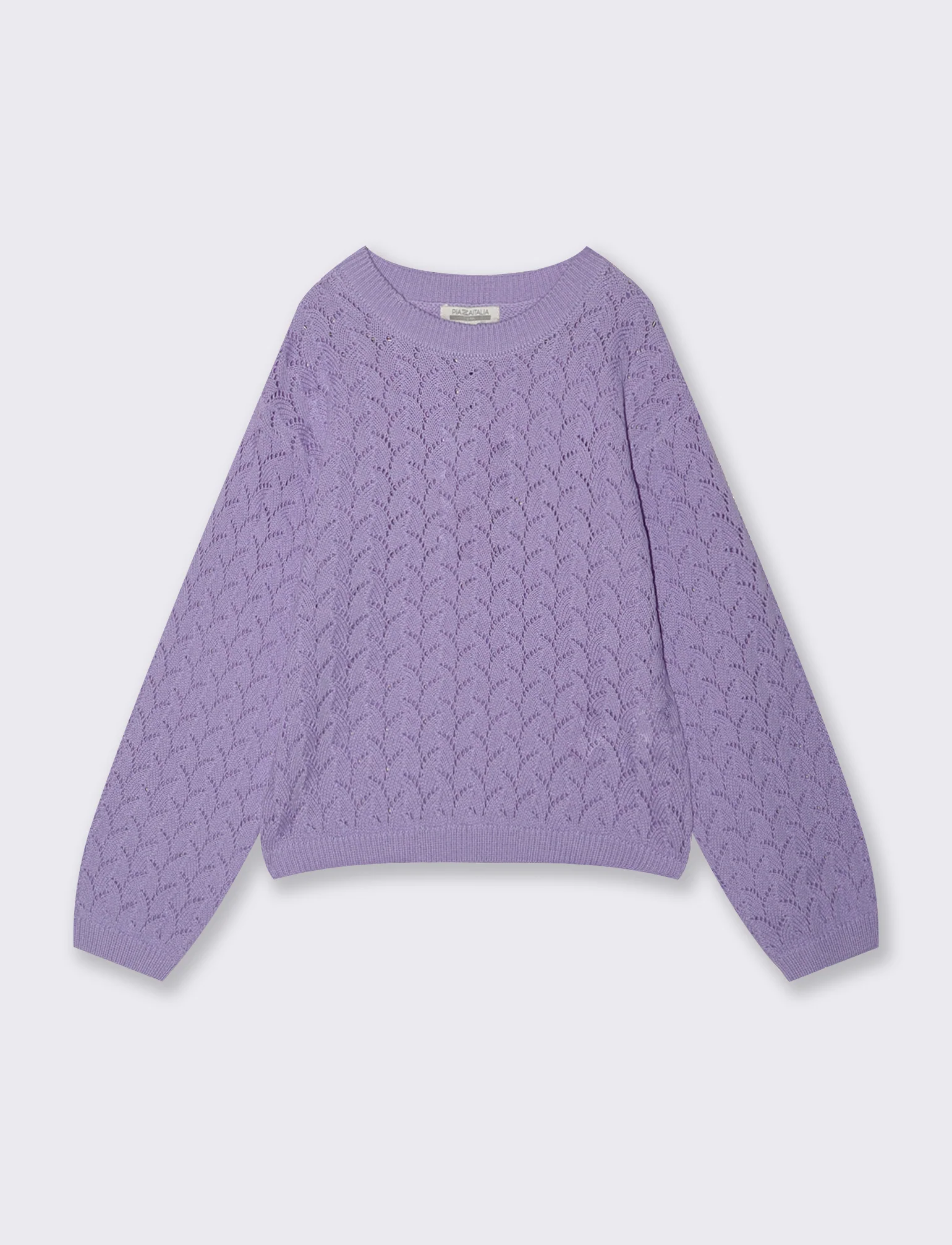 Maglia leggera in cotone traforato per bambina - Lilla - Image 2