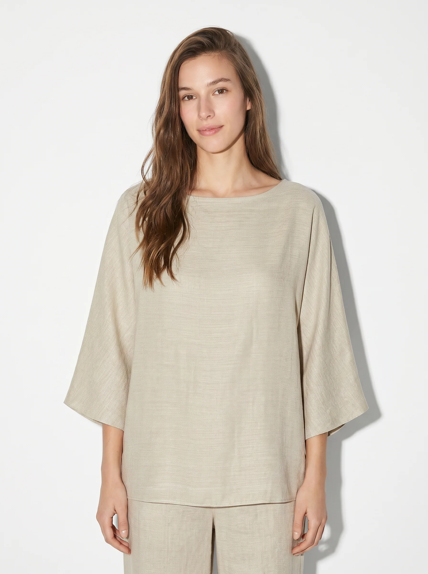 Maglia Manica a Tre Quarti Morbida - Grigio fango - Image 4
