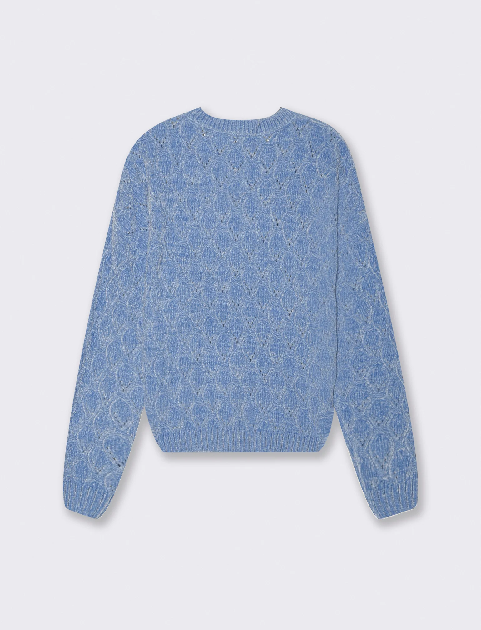 MAGLIA MANICA LUNGA CON INTARSI - Celeste - Image 2