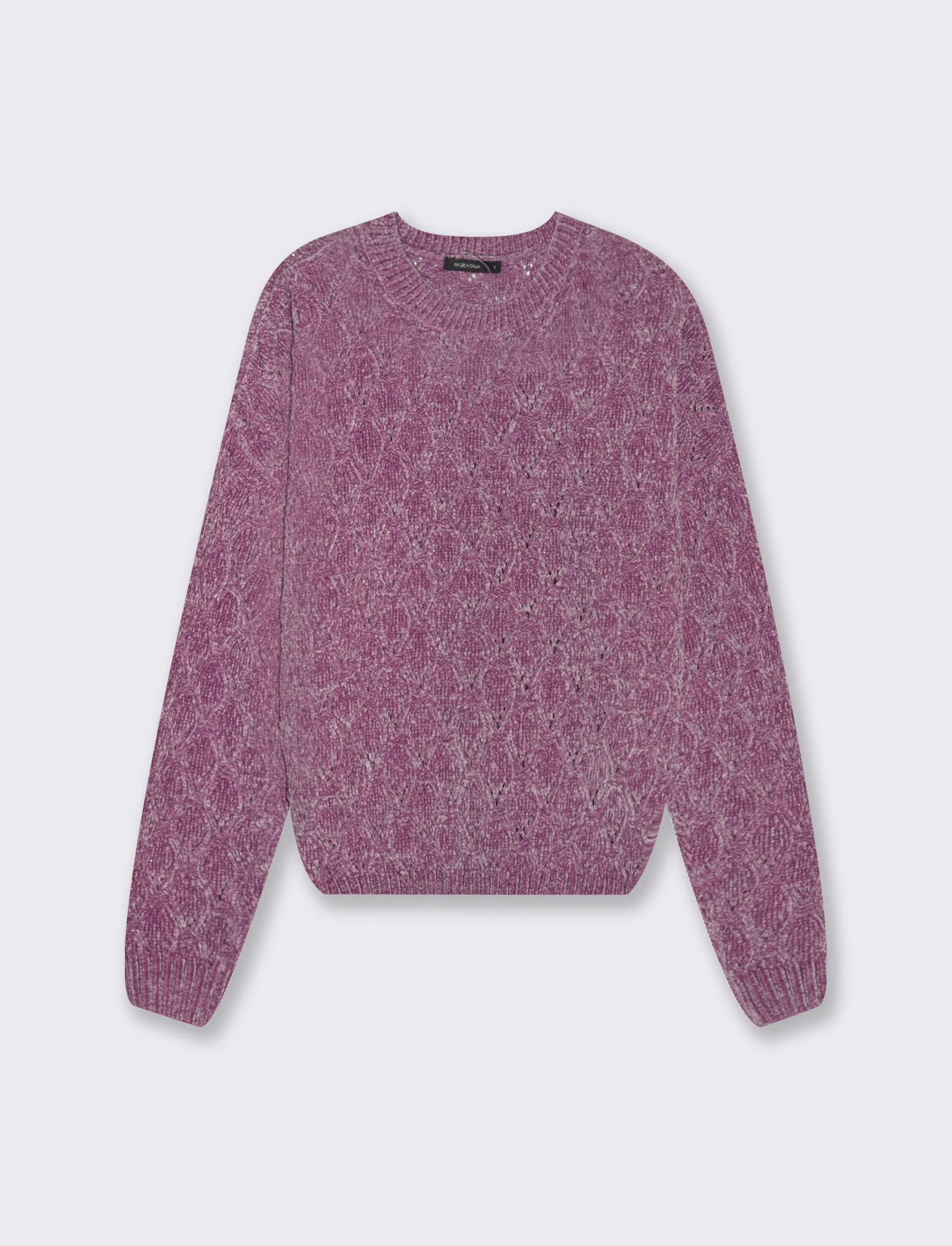 MAGLIA MANICA LUNGA CON INTARSI - Viola malva