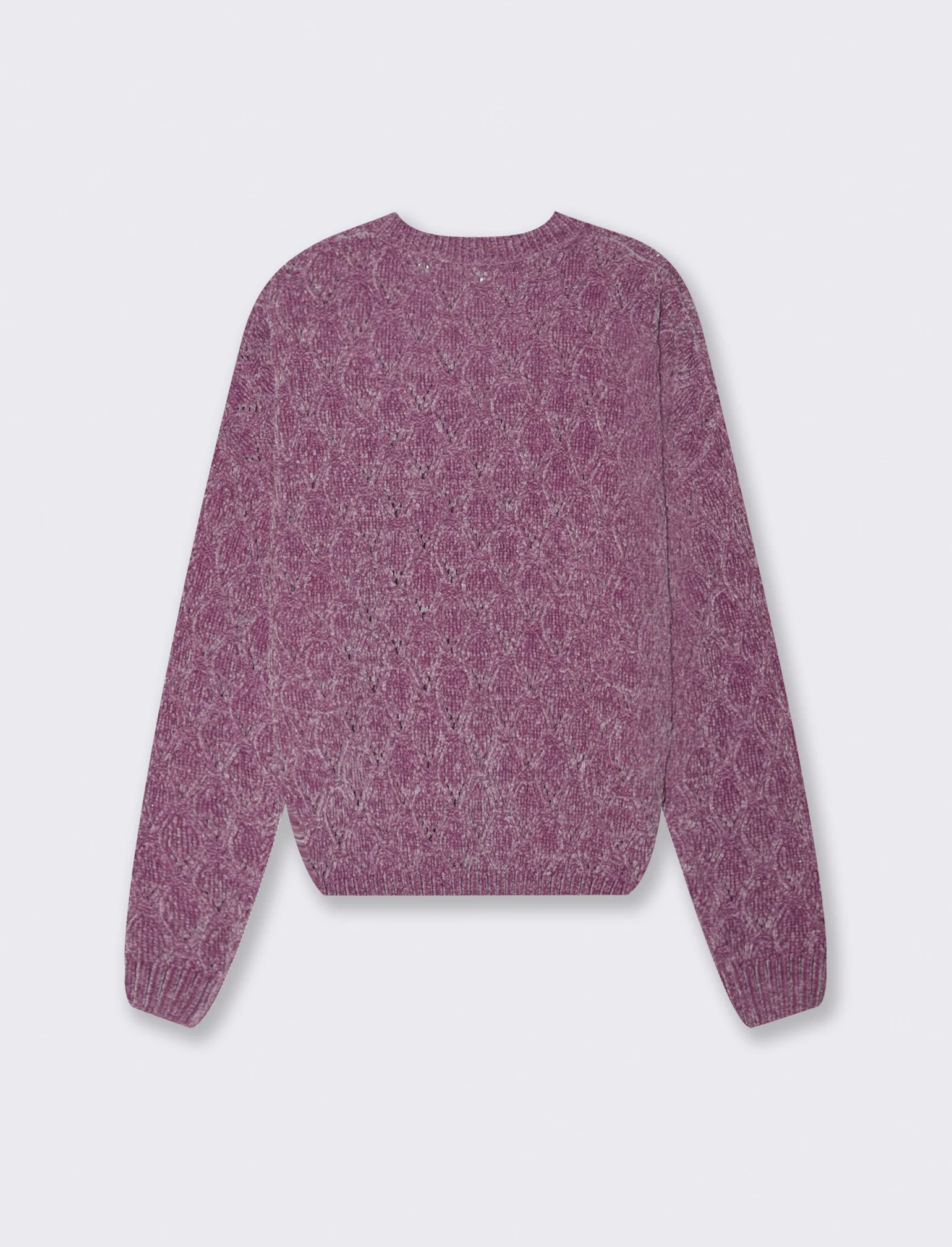MAGLIA MANICA LUNGA CON INTARSI - Viola malva - Image 2