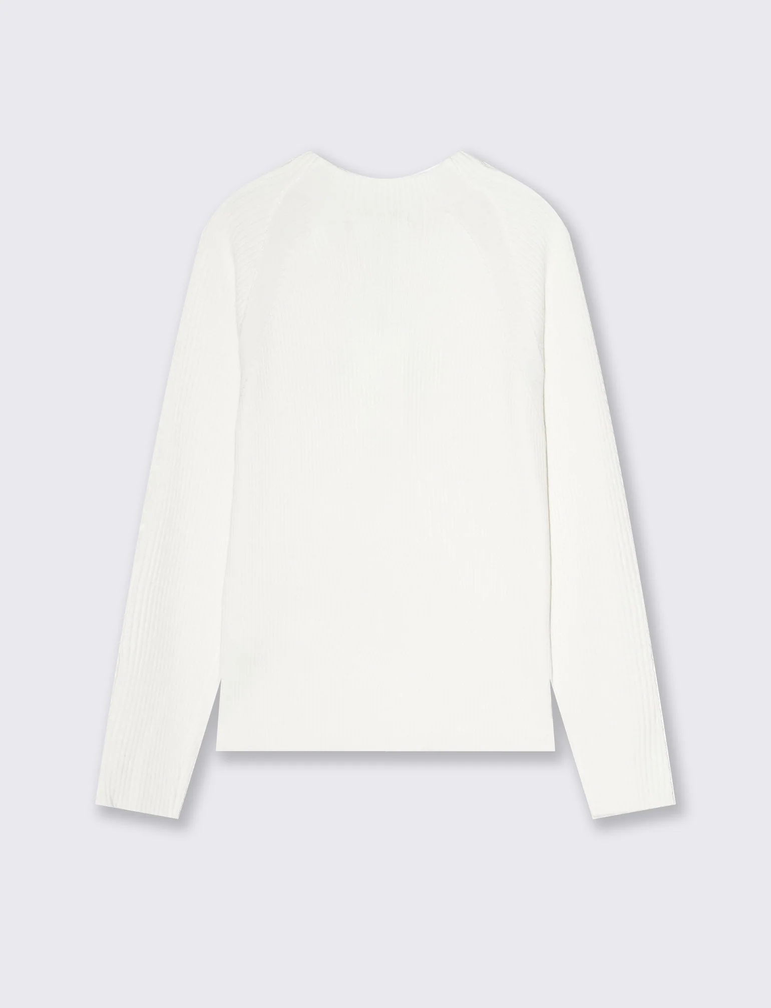 Maglia manica lunga con ricamo e bottoni - Bianco latte - Image 2