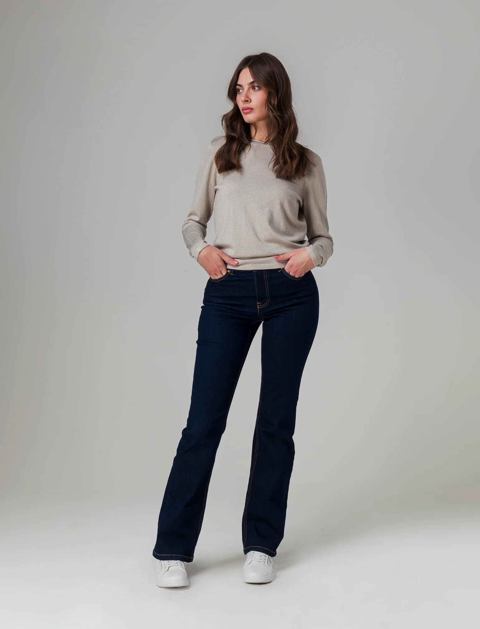 Maglia manica lunga da donna - Sabbia - Image 2