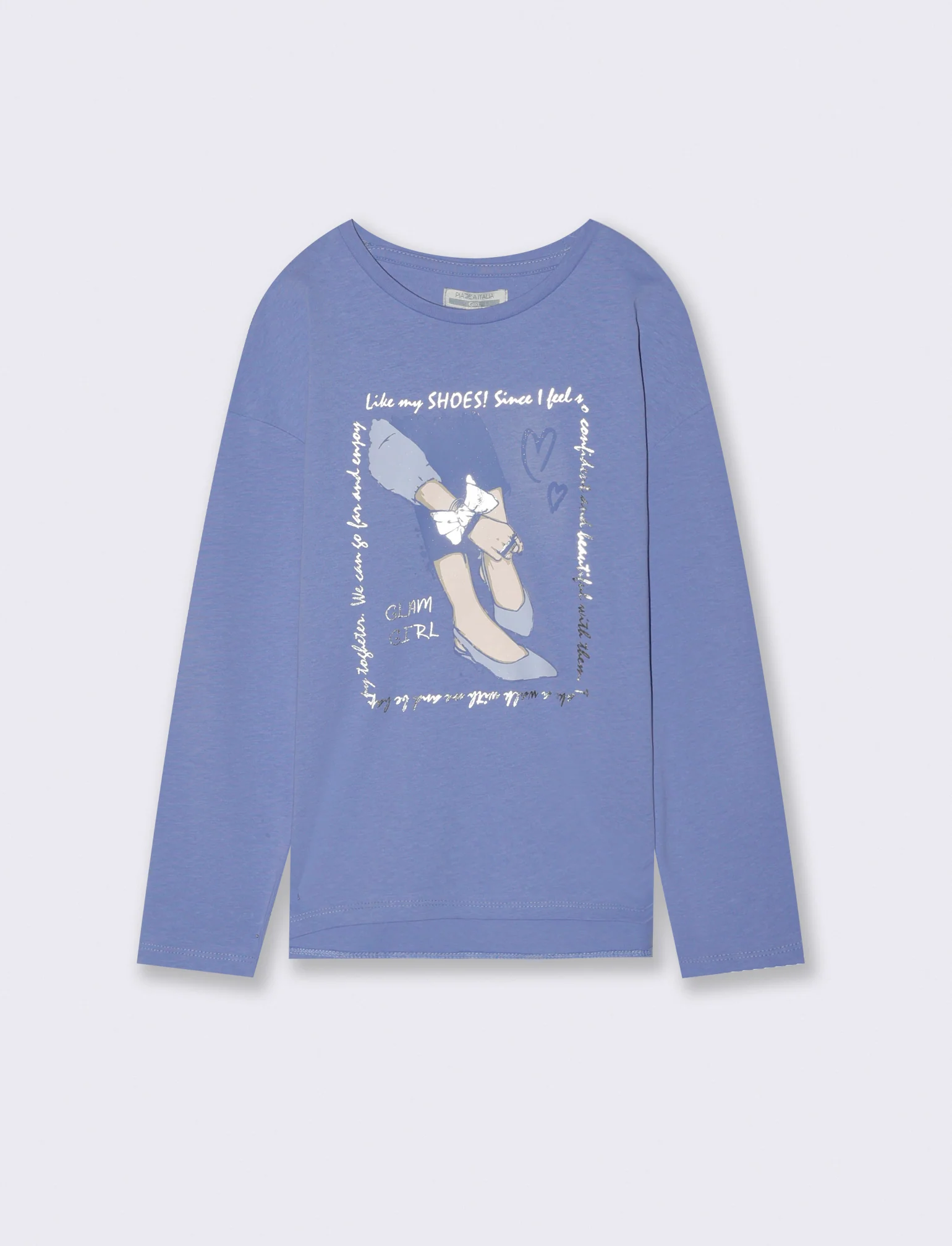 Maglia manica lunga in cotone. - Azzurro - Image 2